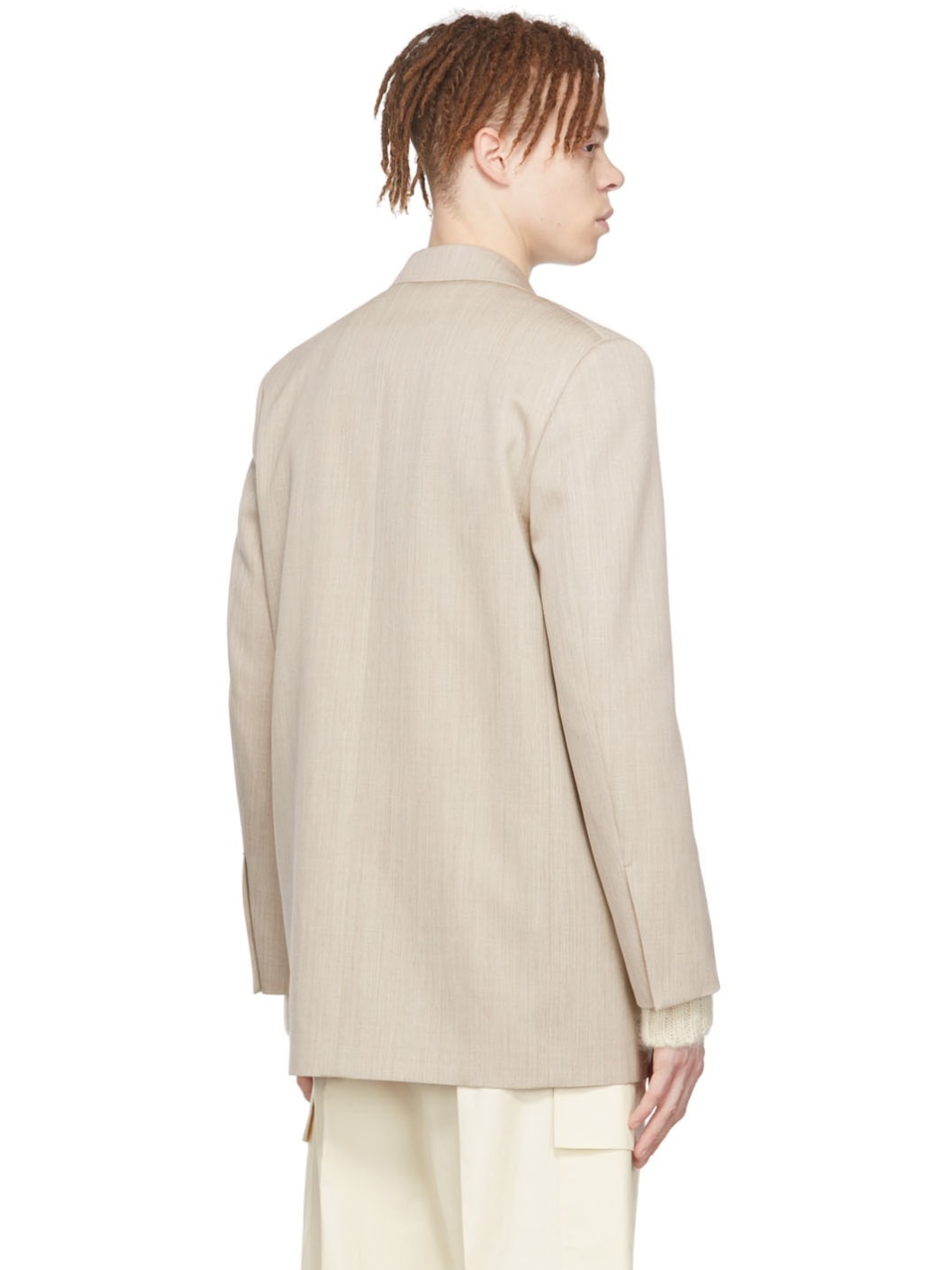 SSENSE Exclusive Beige Wool Blazer - 3