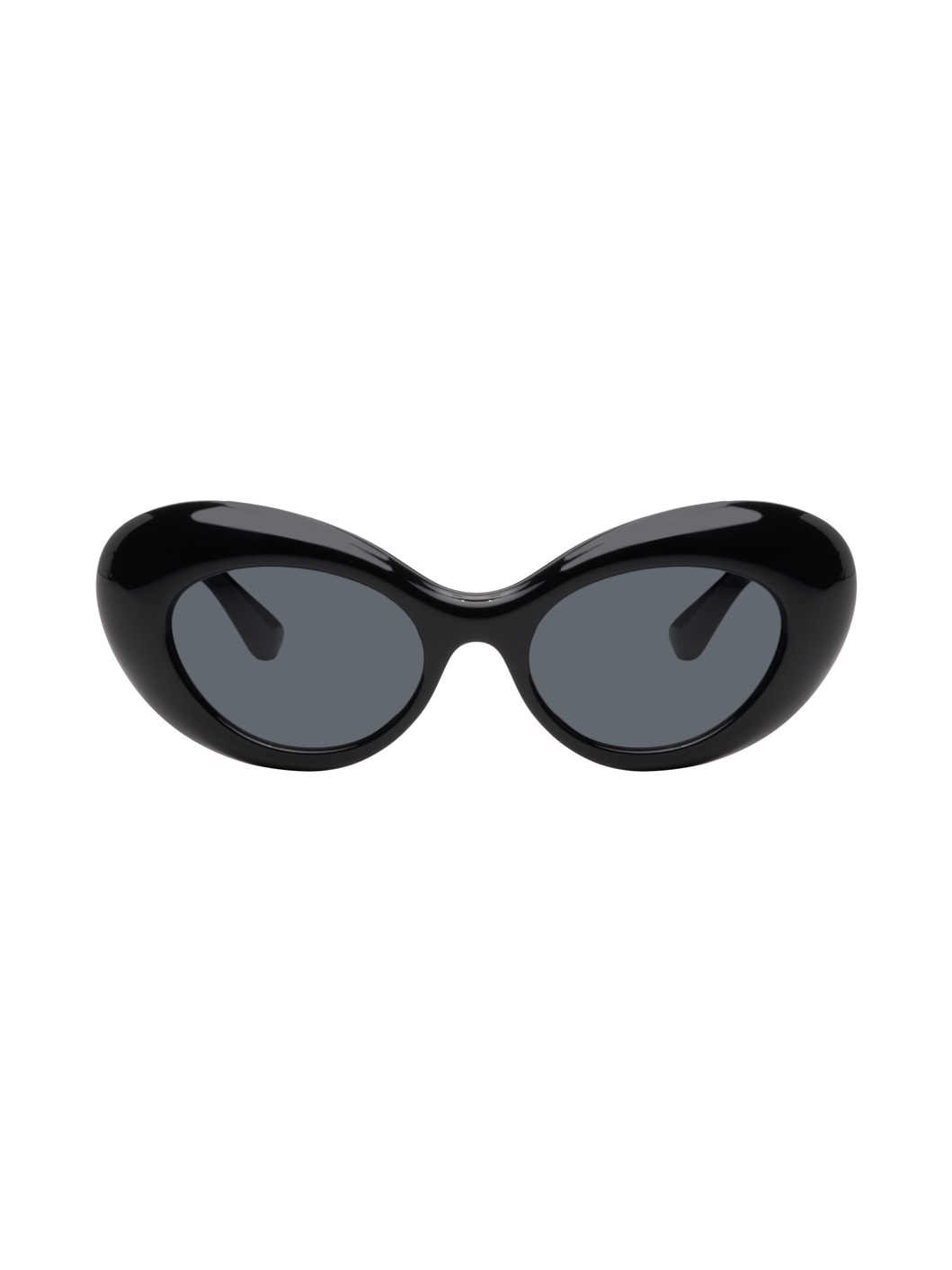 Black 'La Medusa' Oval Sunglasses - 1