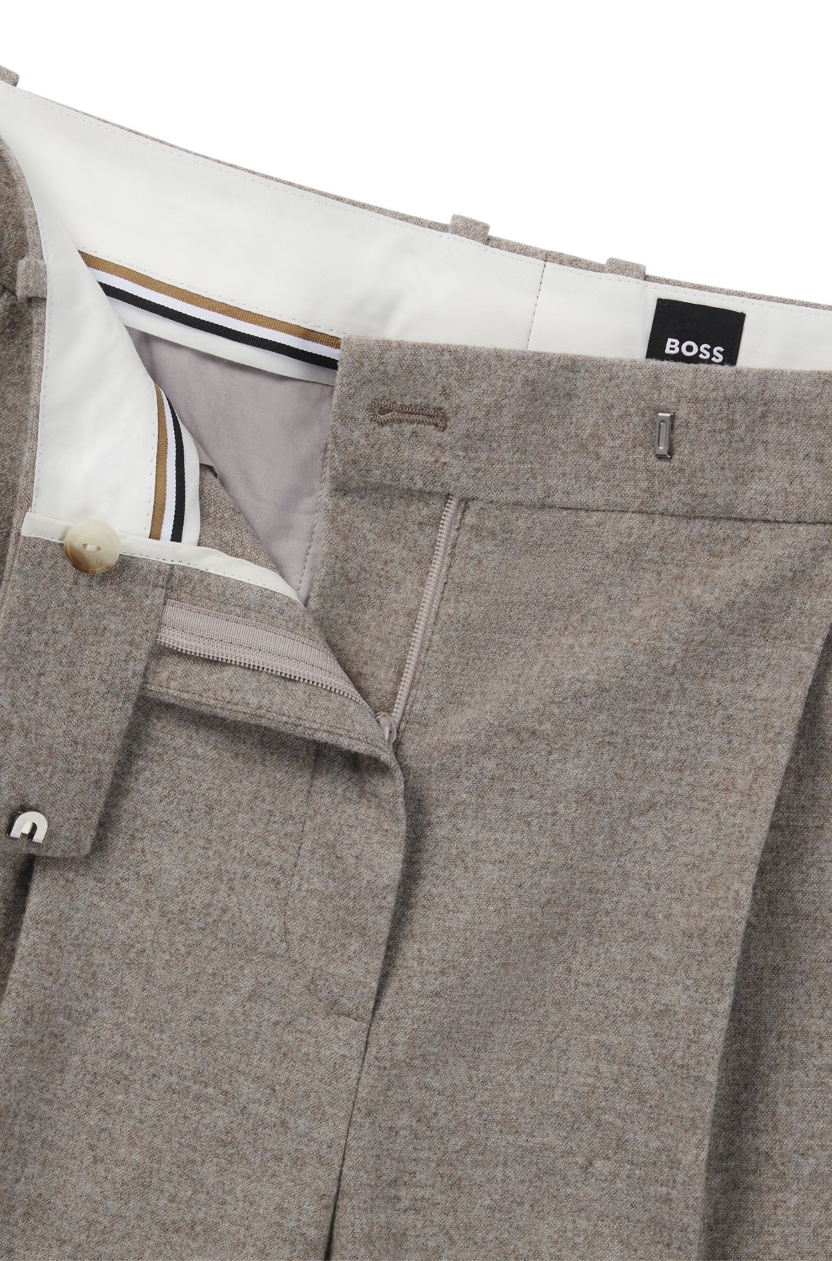 STRAIGHT-LEG TROUSERS IN STRETCH FABRIC - 6