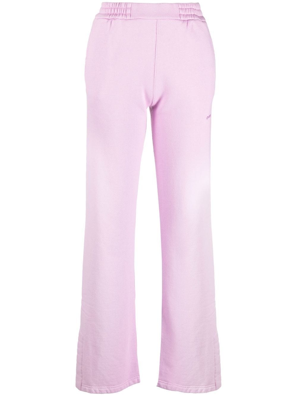 Diag-stripe cotton track pants - 1