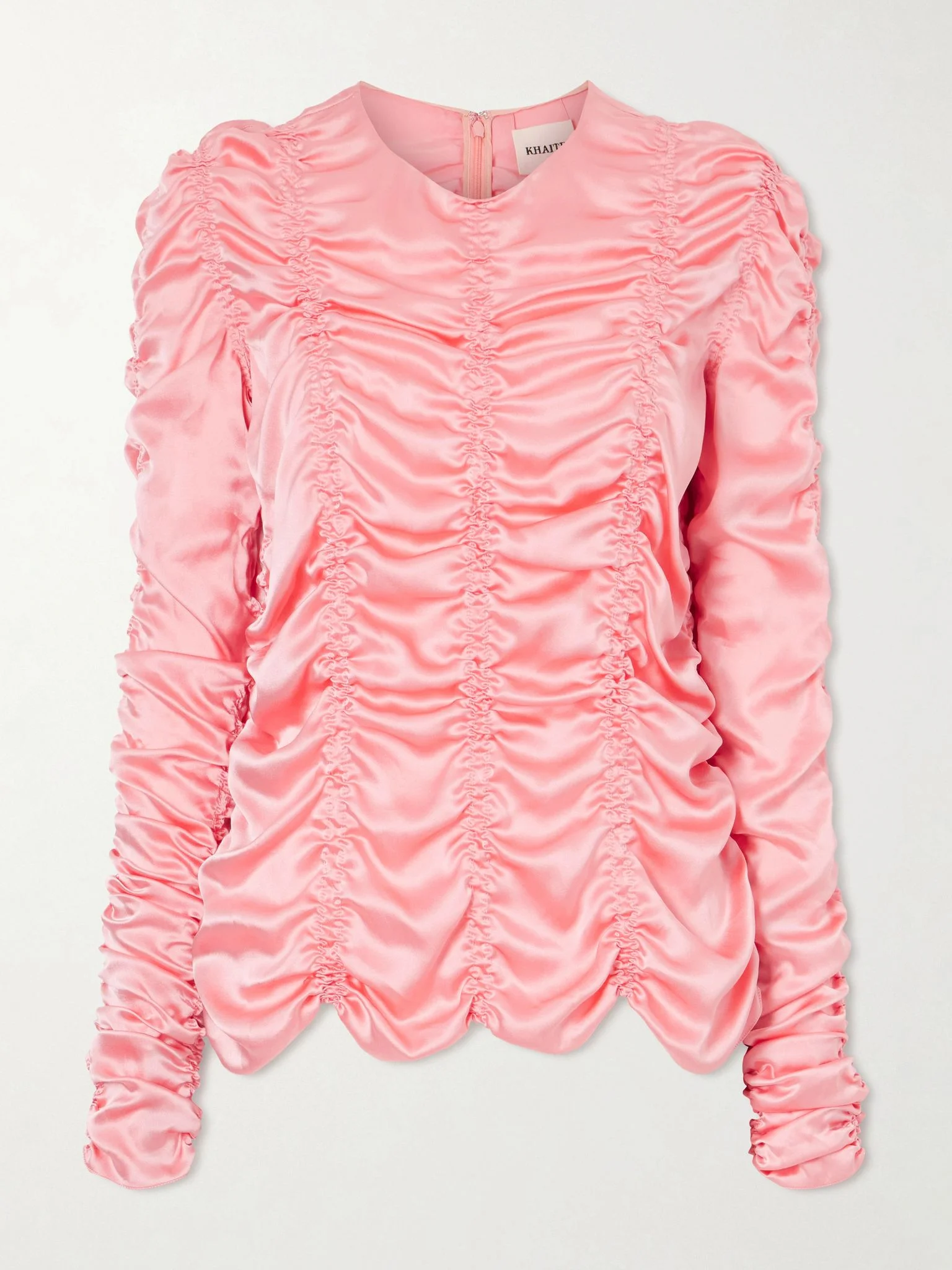 Rory ruched silk satin top Pink - 1