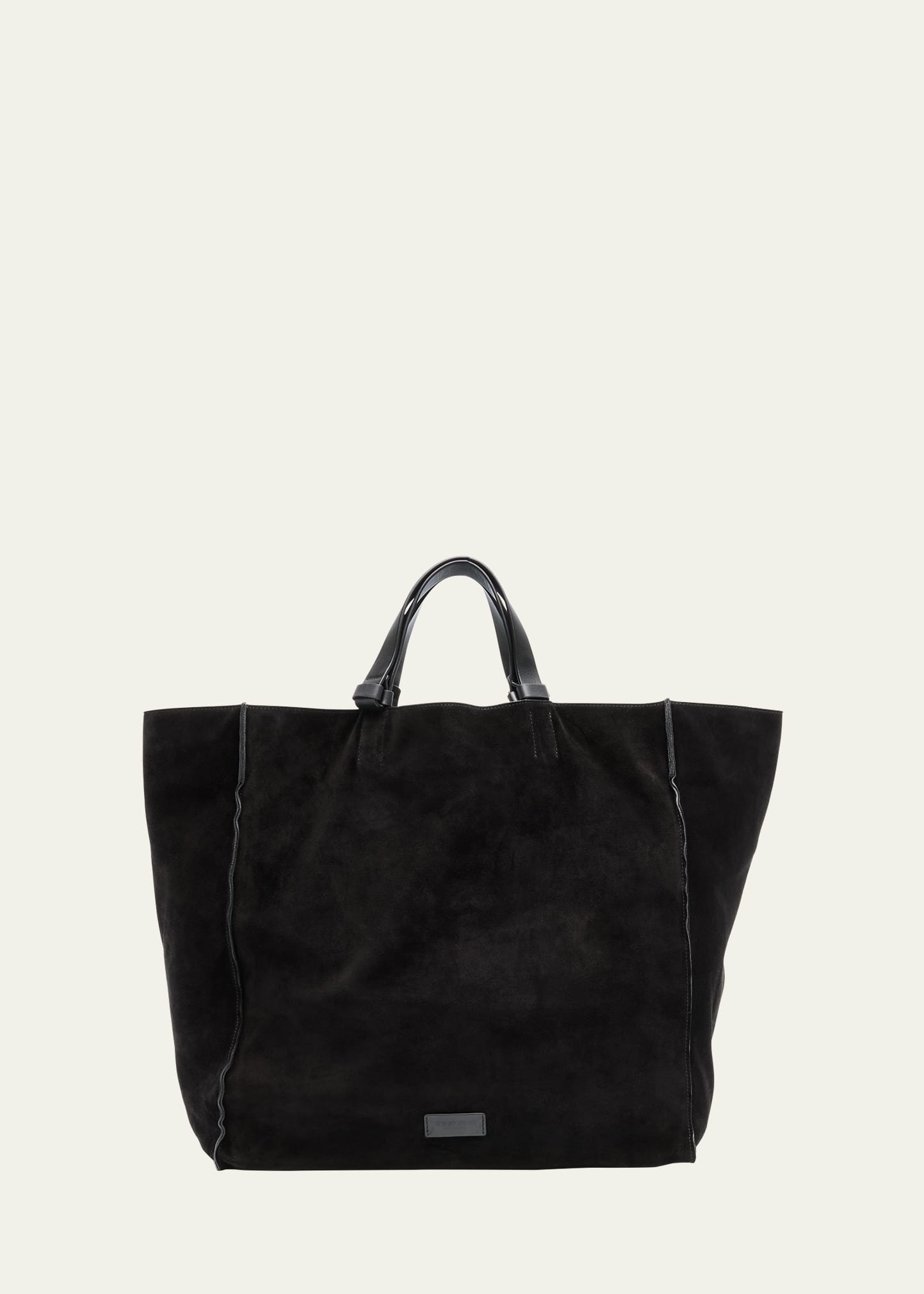 Men's Split Leather Tote Bag - 1
