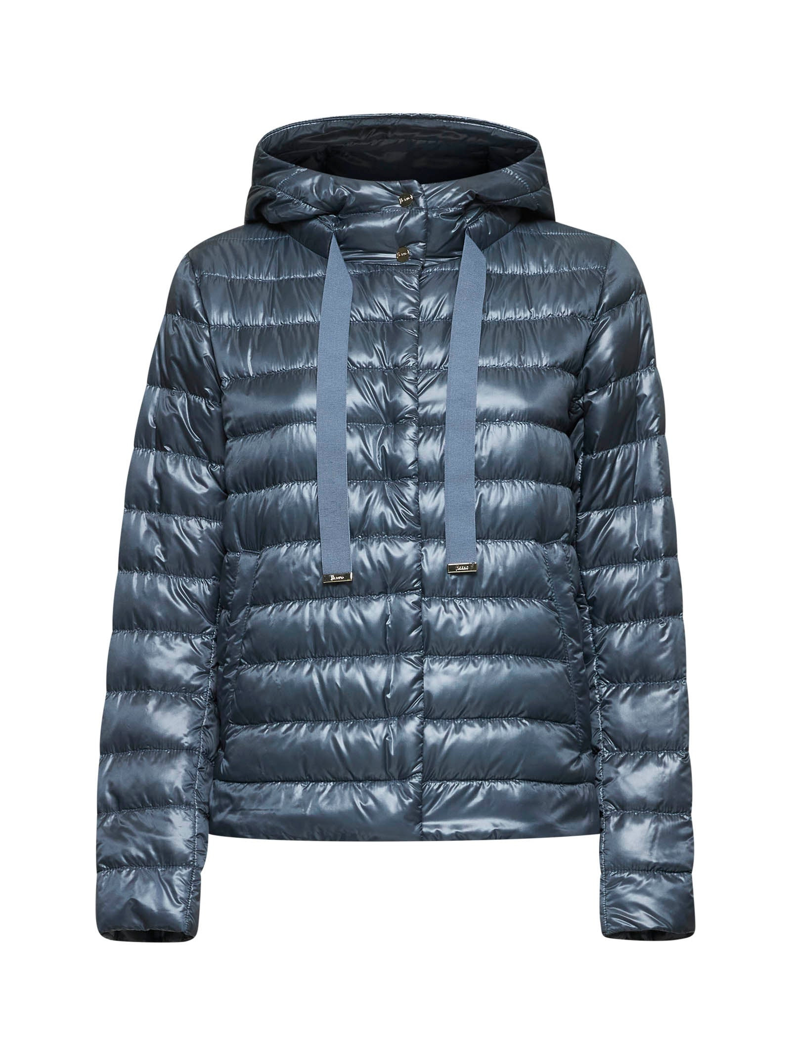 Herno Women Blue Ultralight Nylon Hooded Jacket - 1