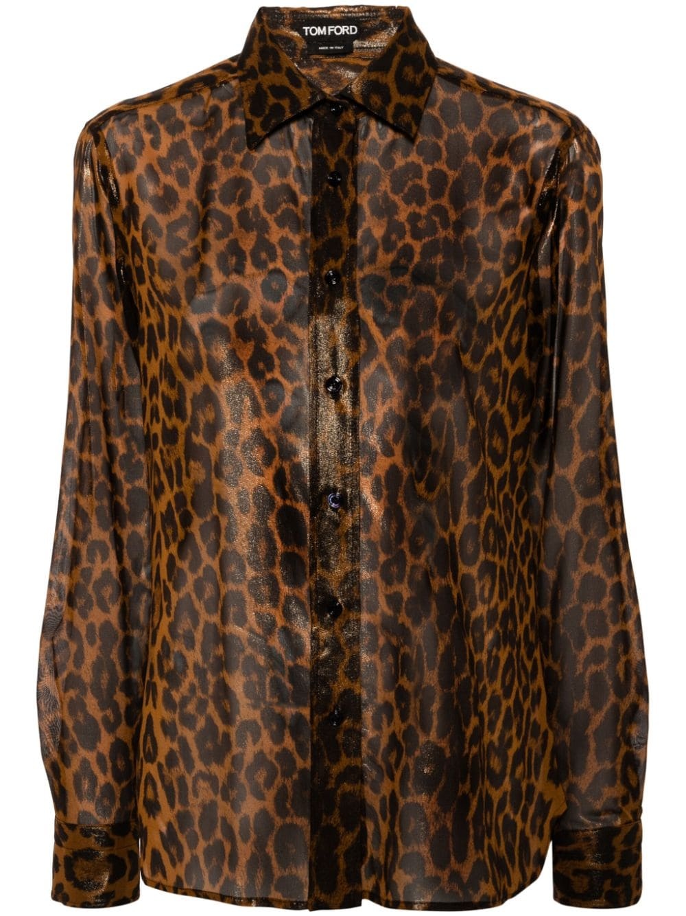 leopard-print silk shirt - 1