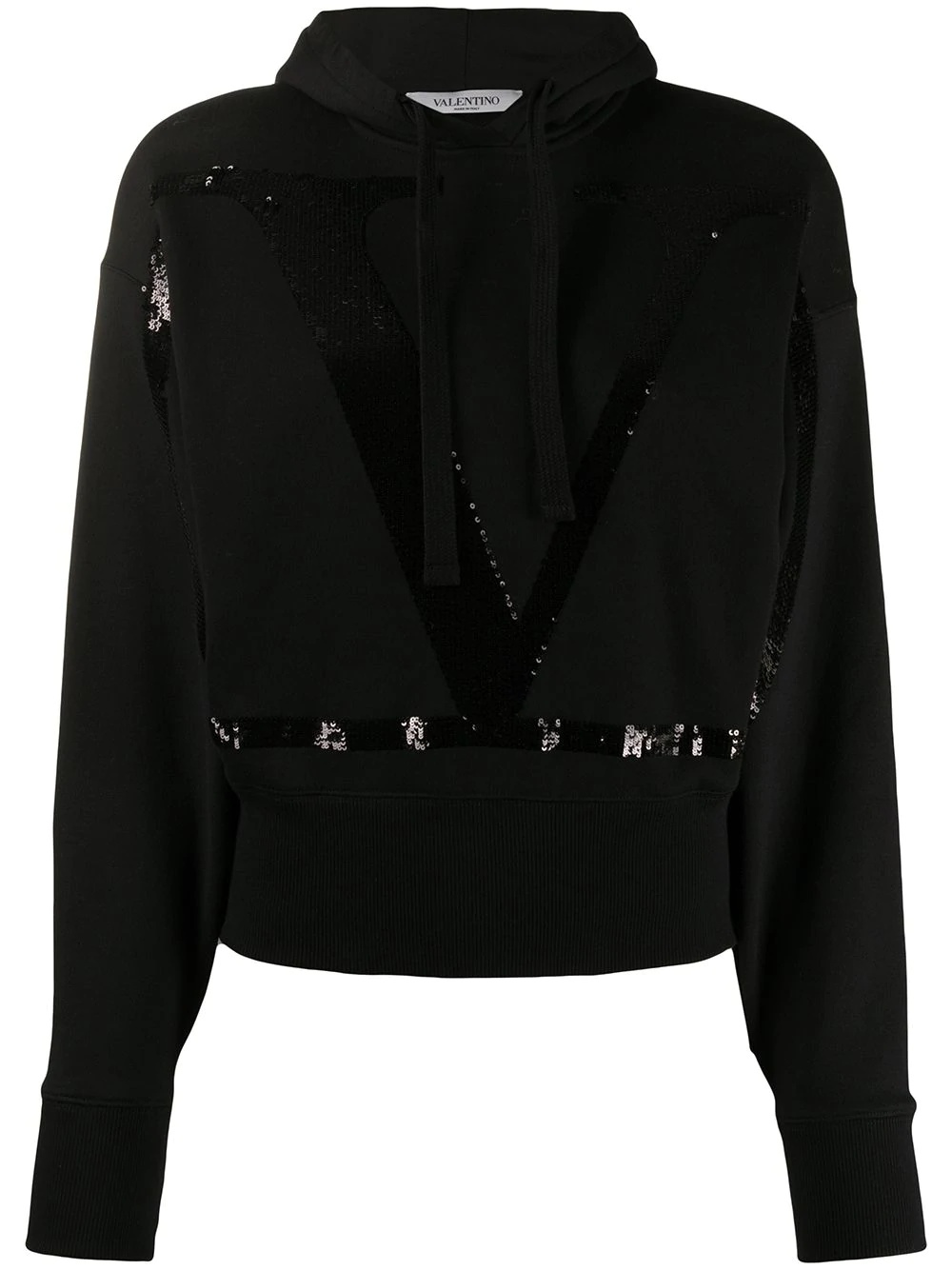 sequinned-VLOGO hoodie - 1