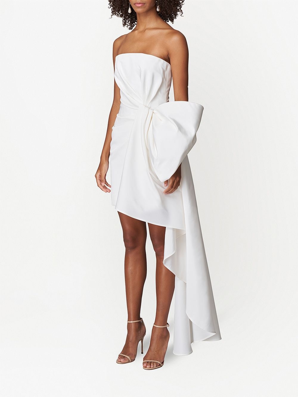 bow-detail silk minidress - 2