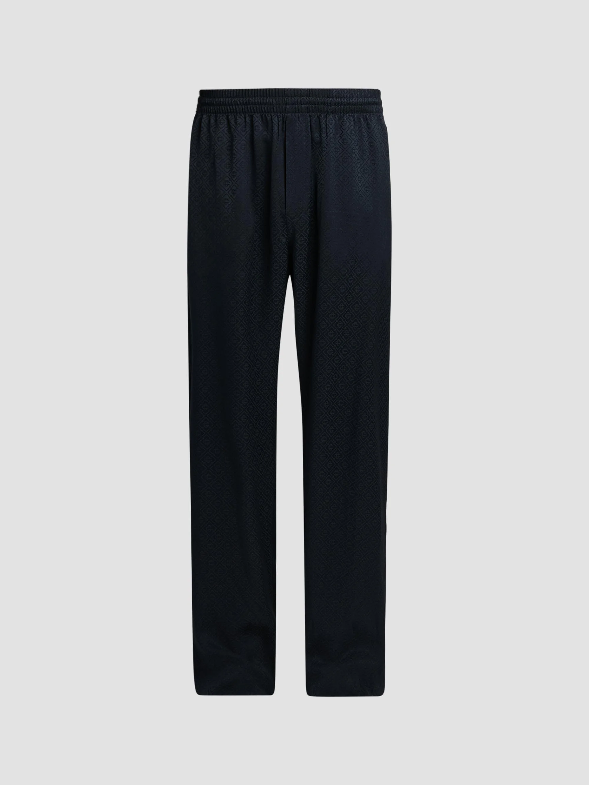 Men's Monogram Satin Trousers - Dark Navy - 1