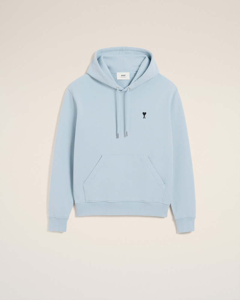 BLUE COTTON CONTRASTED AMI DE COEUR HOODIE 1