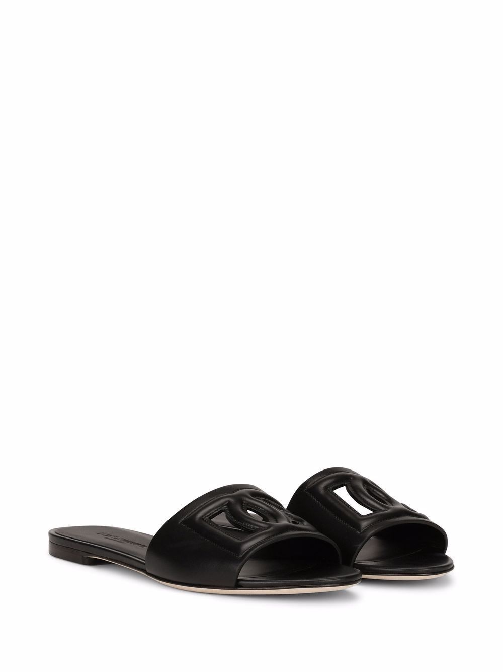 DG Logo leather flat sandals - 3