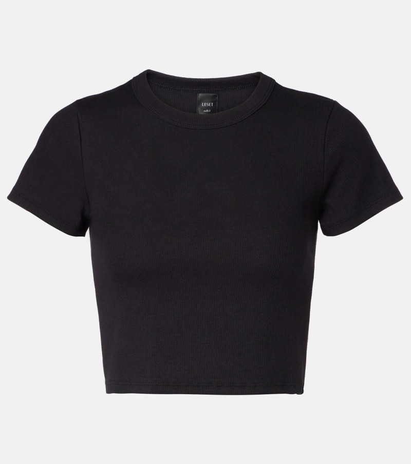 Kelly cropped cotton-blend jersey T-shirt 1
