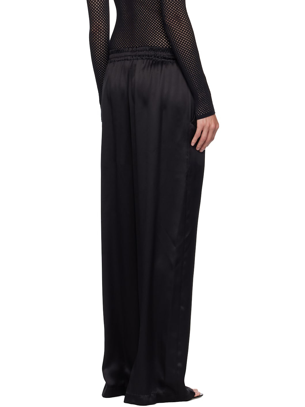 Black Satin Pajama Trousers - 3