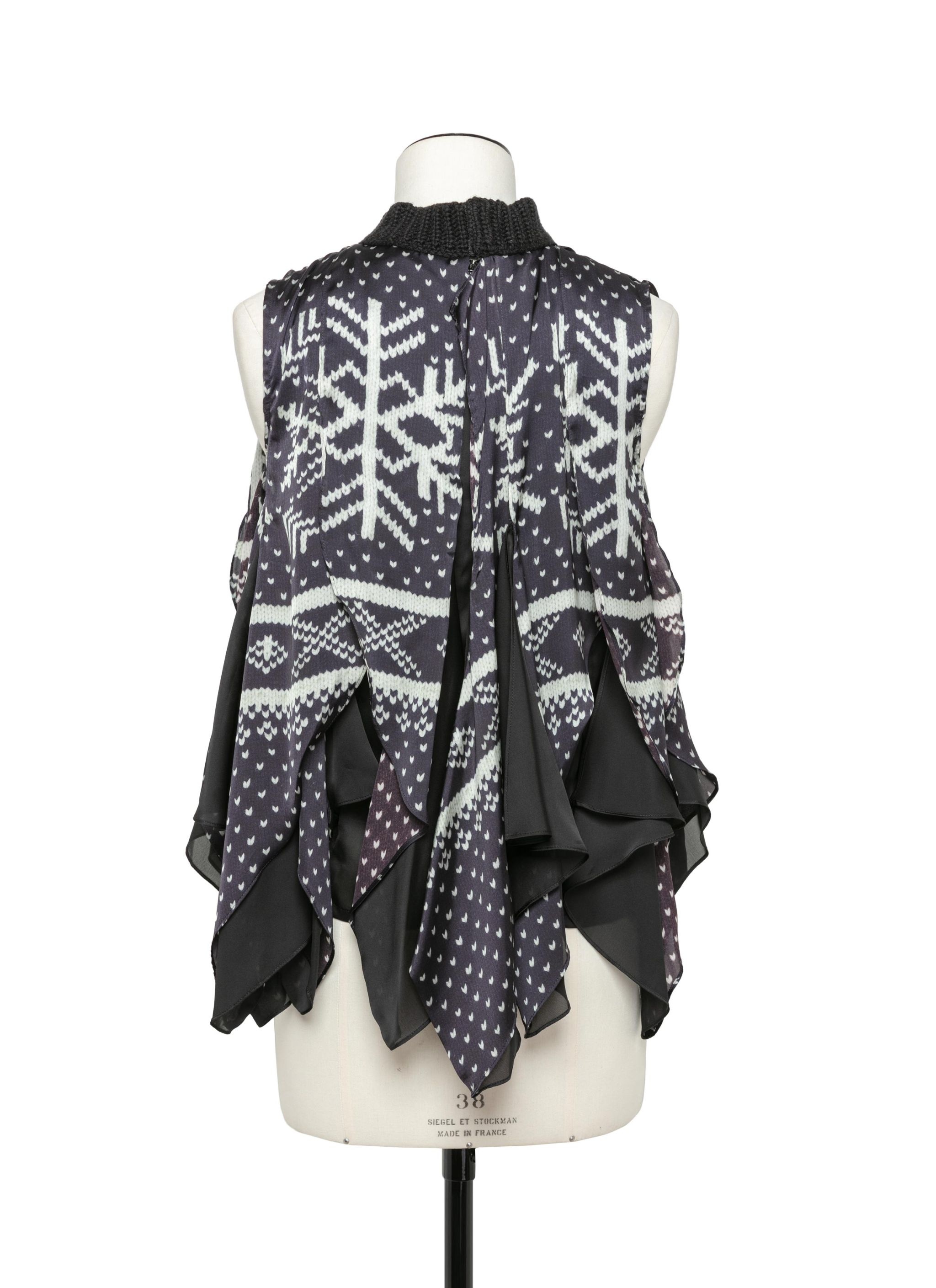 Pattern Knit Print Pullover - 4