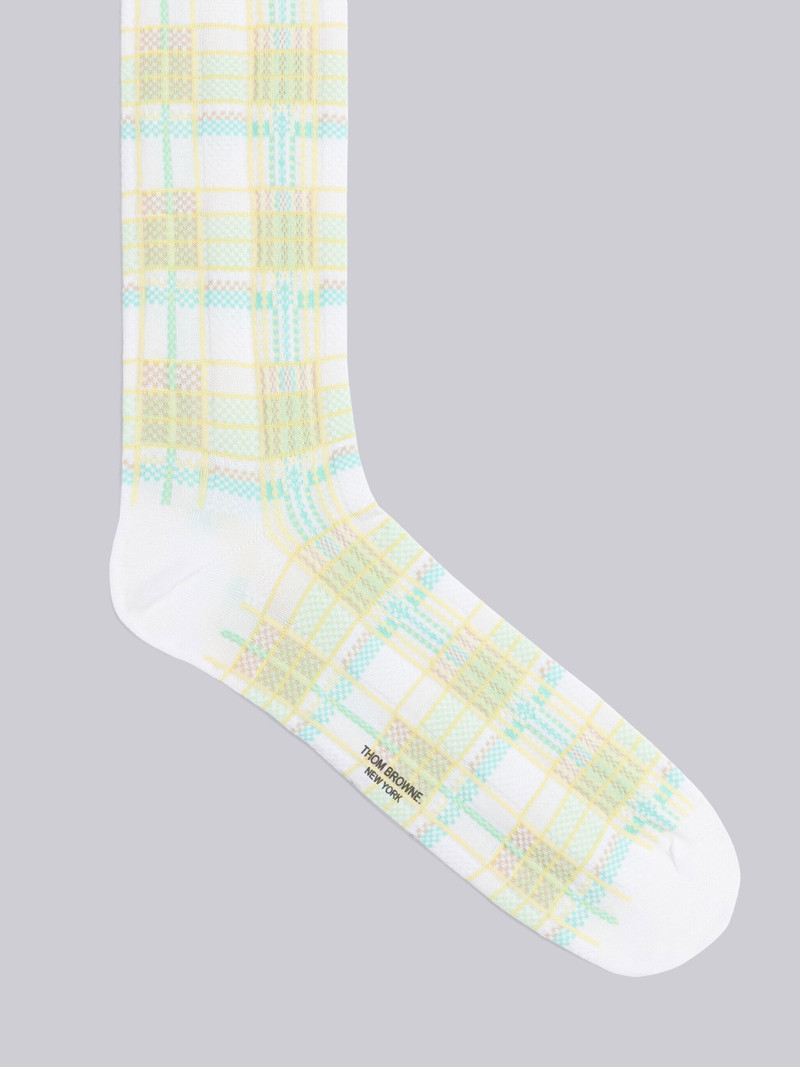 Thom Browne Madras Mercerized Cotton Mid Calf Socks outlook