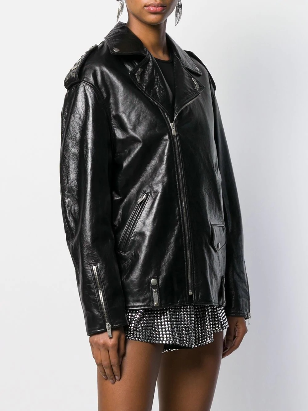 oversized biker jacket - 3