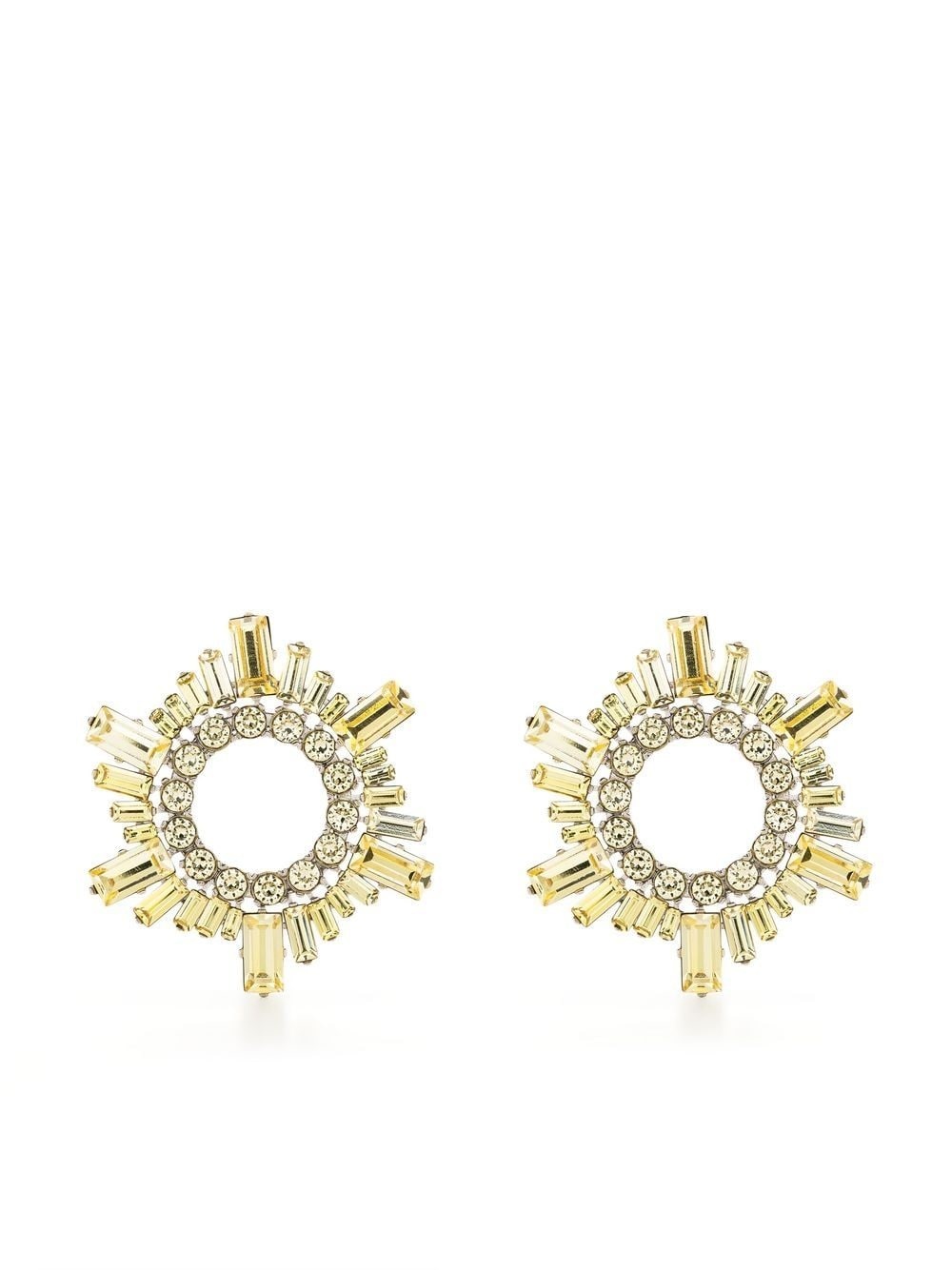 crystal-embellished drop earrings - 1