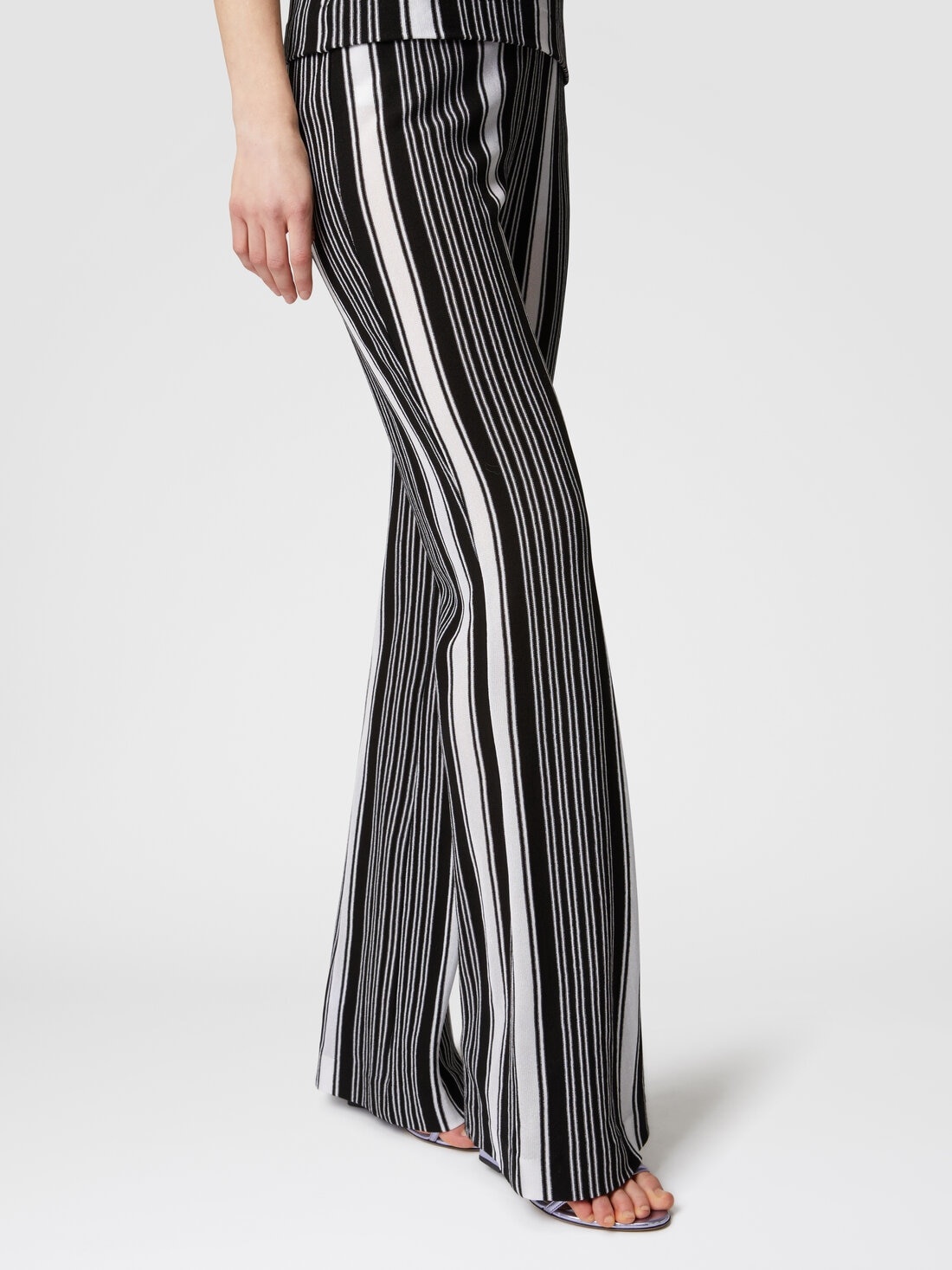 Straight striped trousers in cotton and viscose - 5