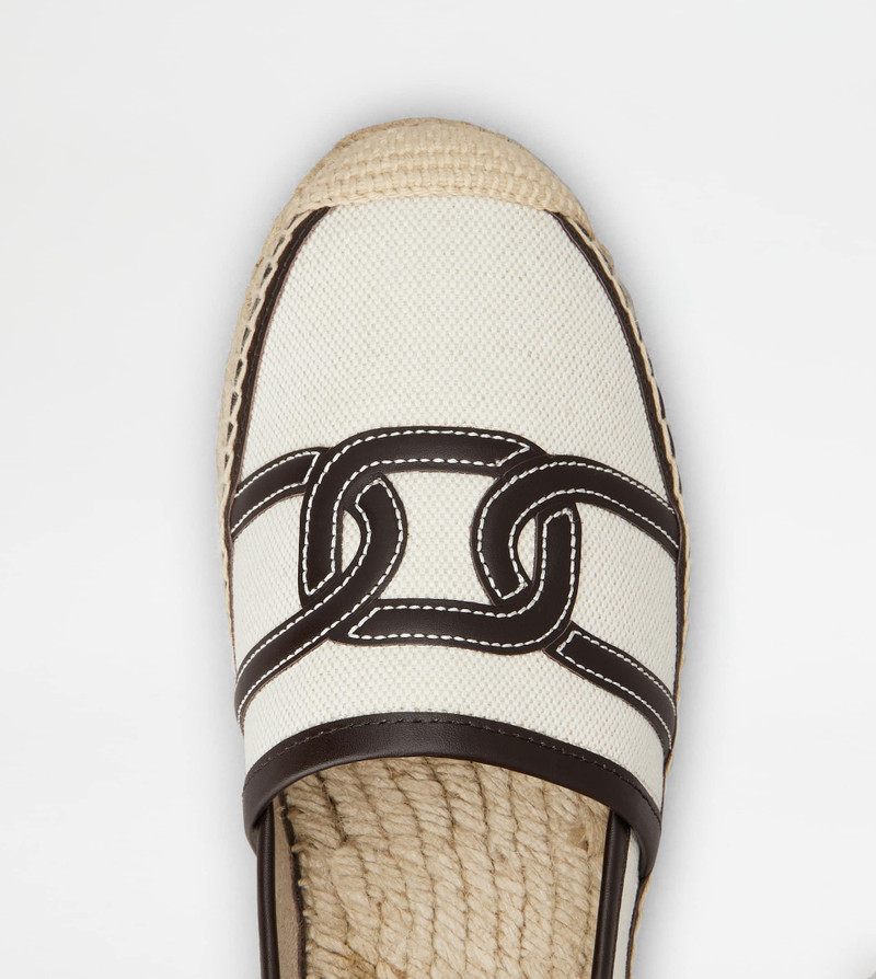 KATE SLIP-ONS IN CANVAS AND LEATHER - BEIGE, BLACK 4