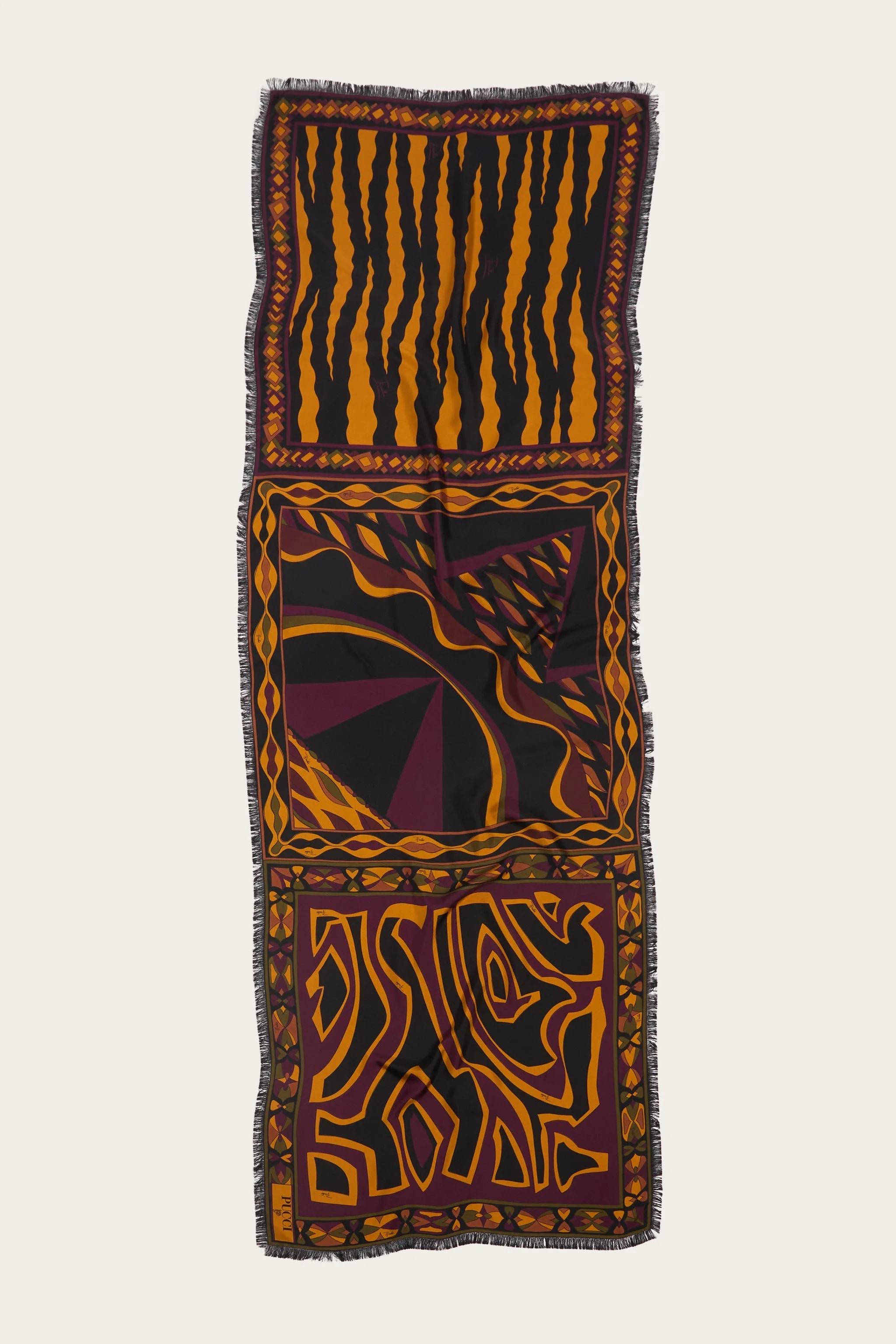 MIXED PRINT SILK STOLE - 1