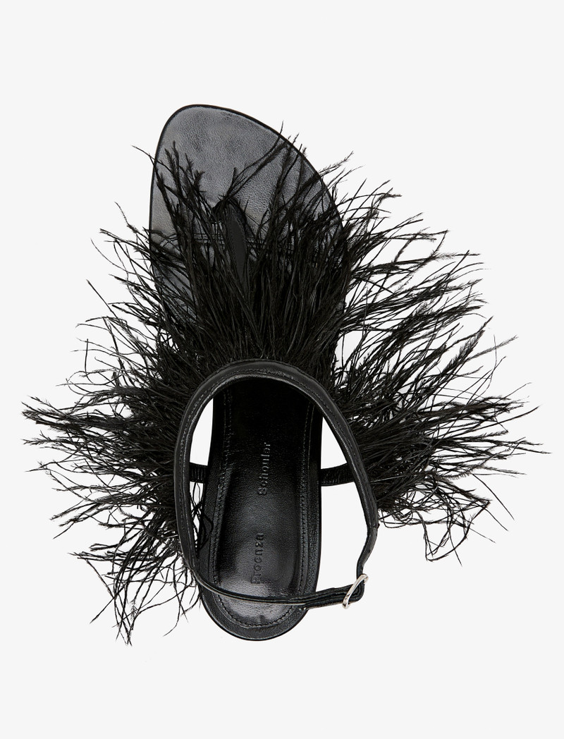 Tee Thong Feather Sandals in Slick Nappa 4