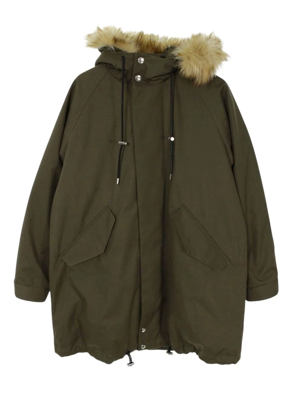 faux-fur-trimmed hooded parka - 1