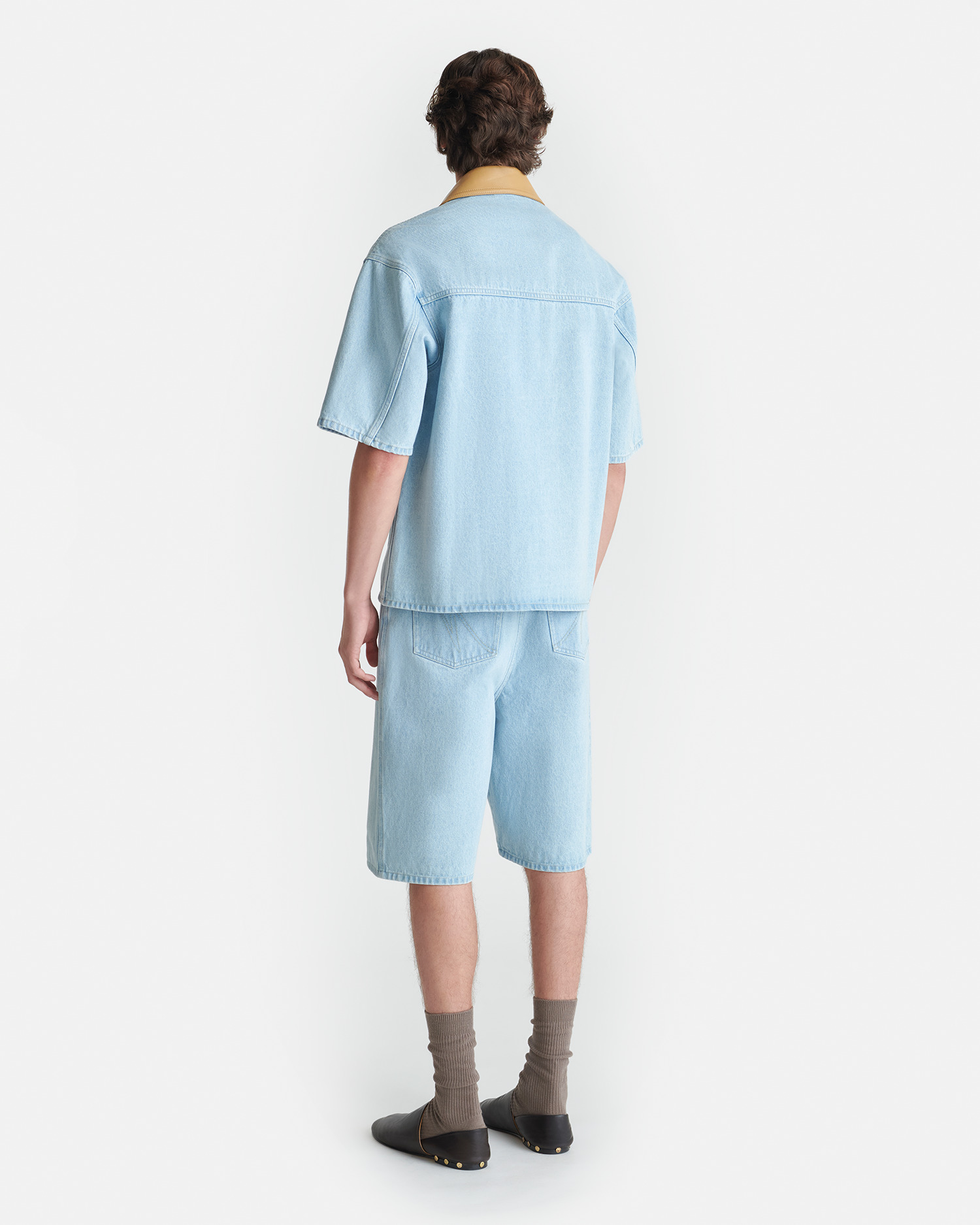 Belted Denim Bermuda Shorts - 4