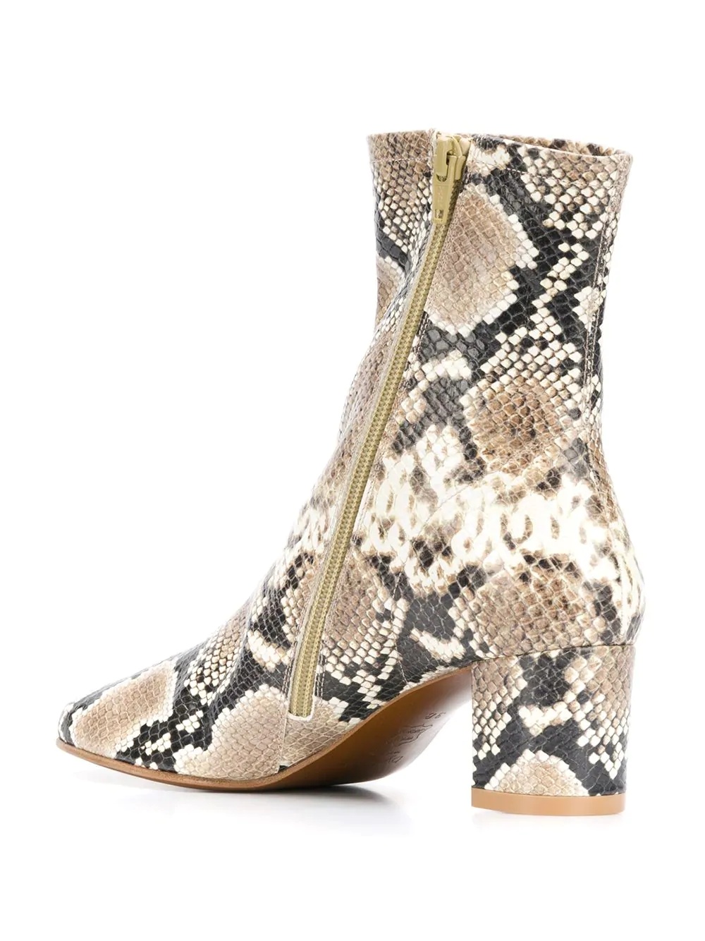 snakeskin-effect zip-up ankle boots - 3