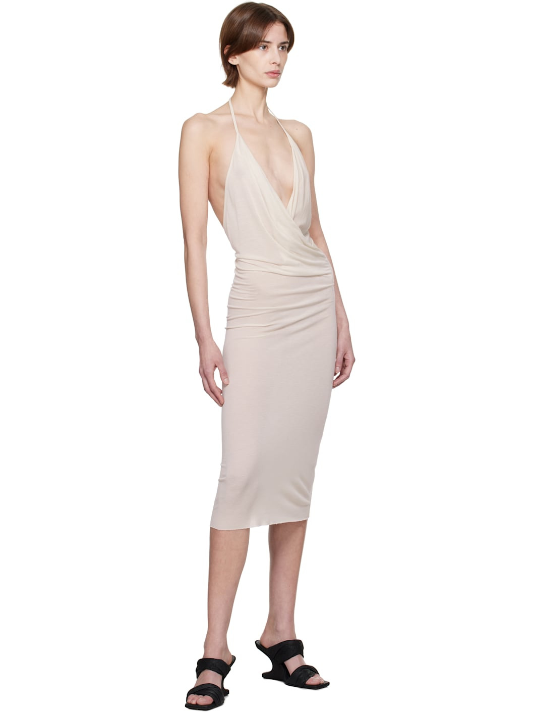 Off-White Hollywood Draped Dress - 4