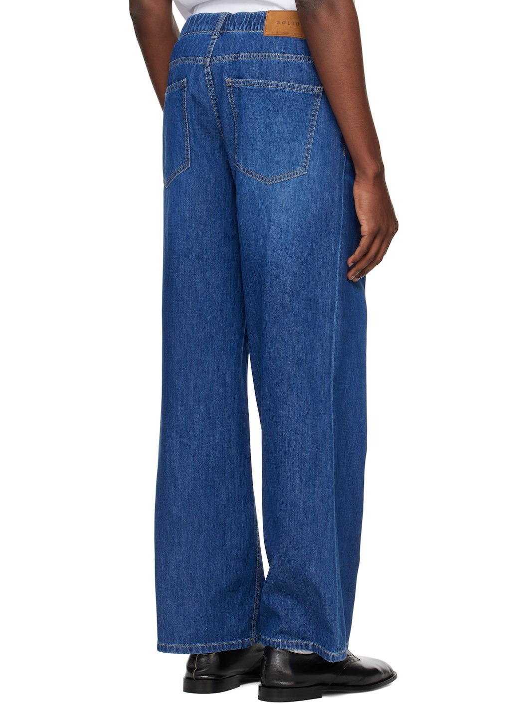 Blue Wide Bootcut Jeans - 3