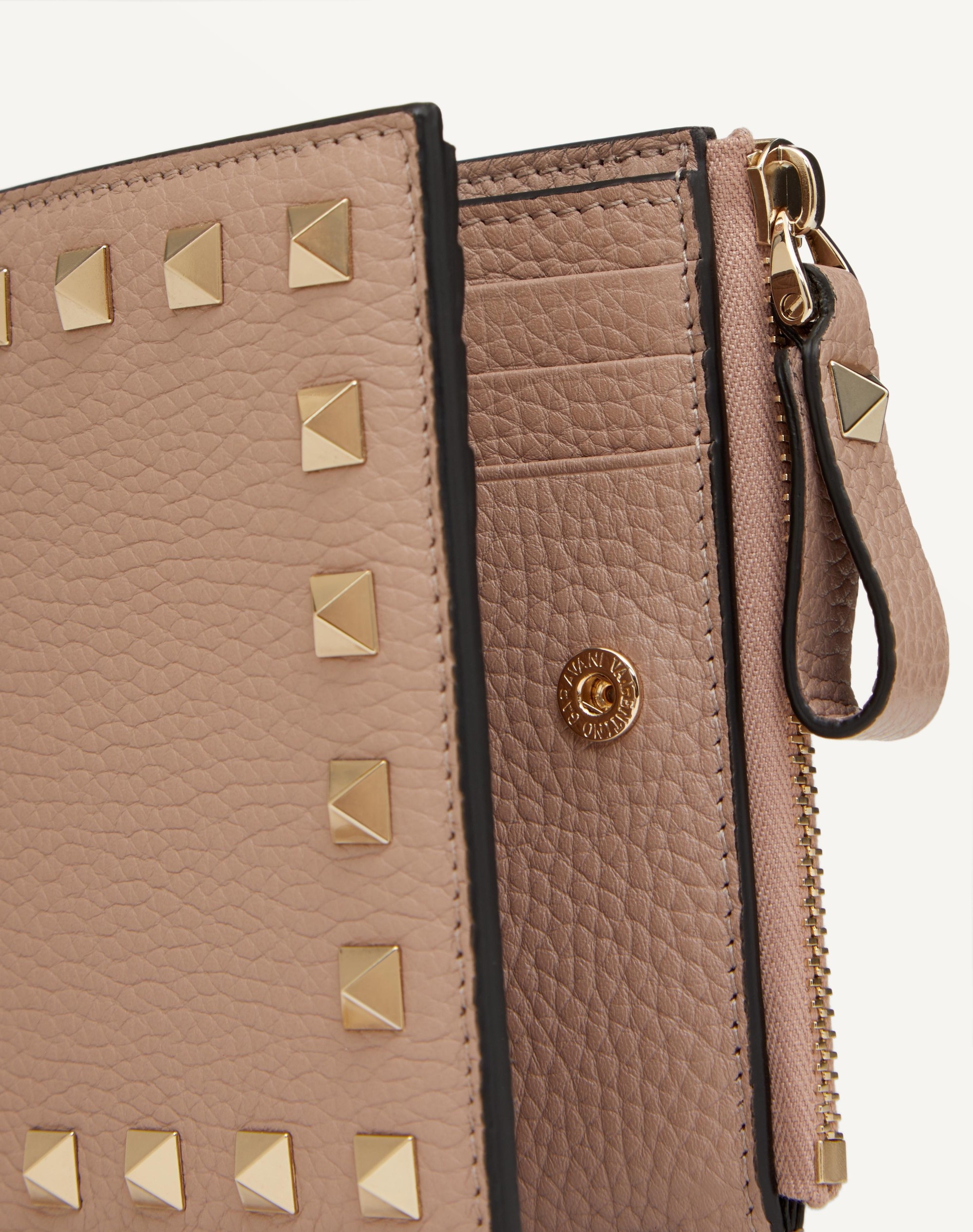 SMALL ROCKSTUD GRAINY CALFSKIN WALLET - 2