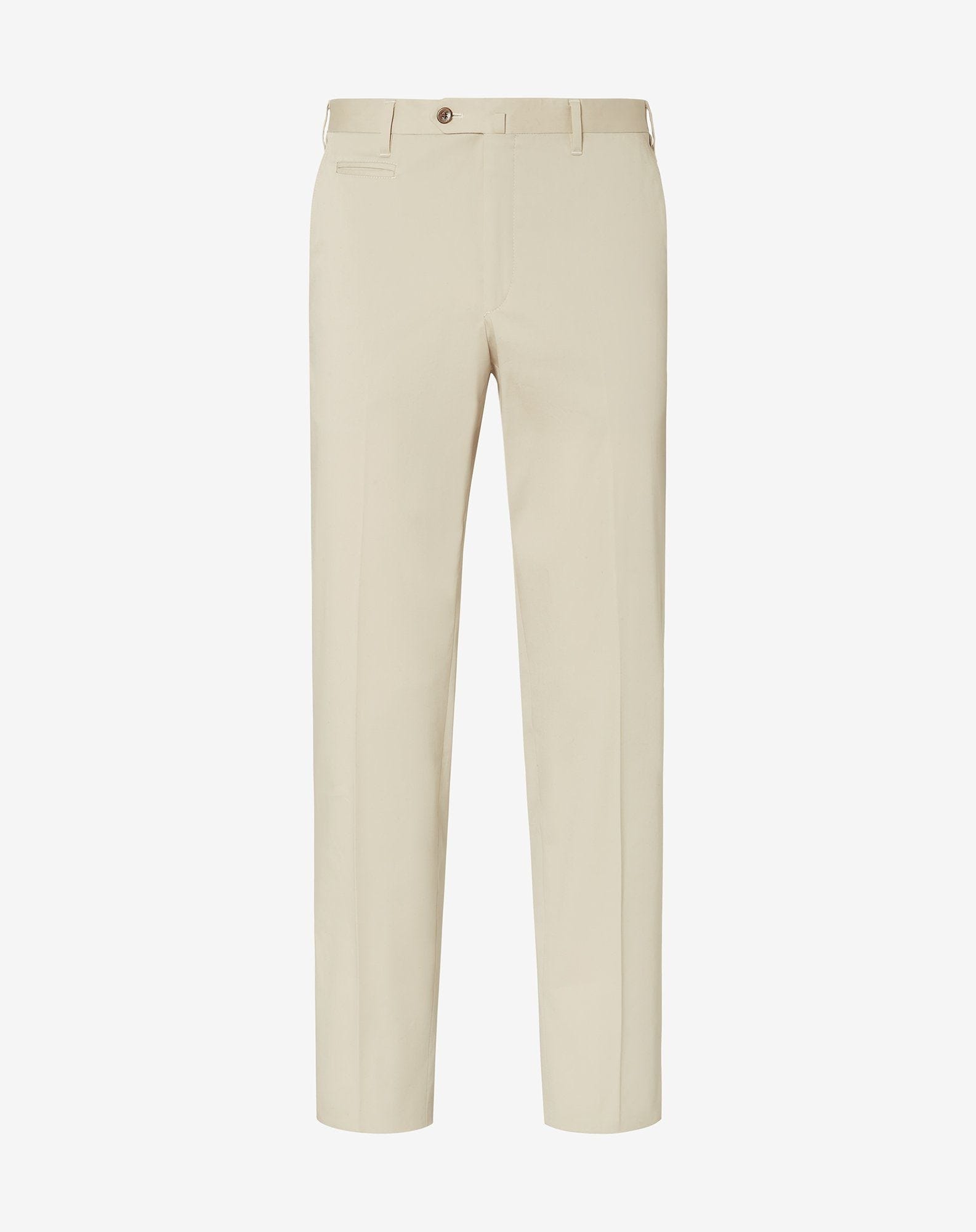 Beige stretch cotton gabardine trousers - 1