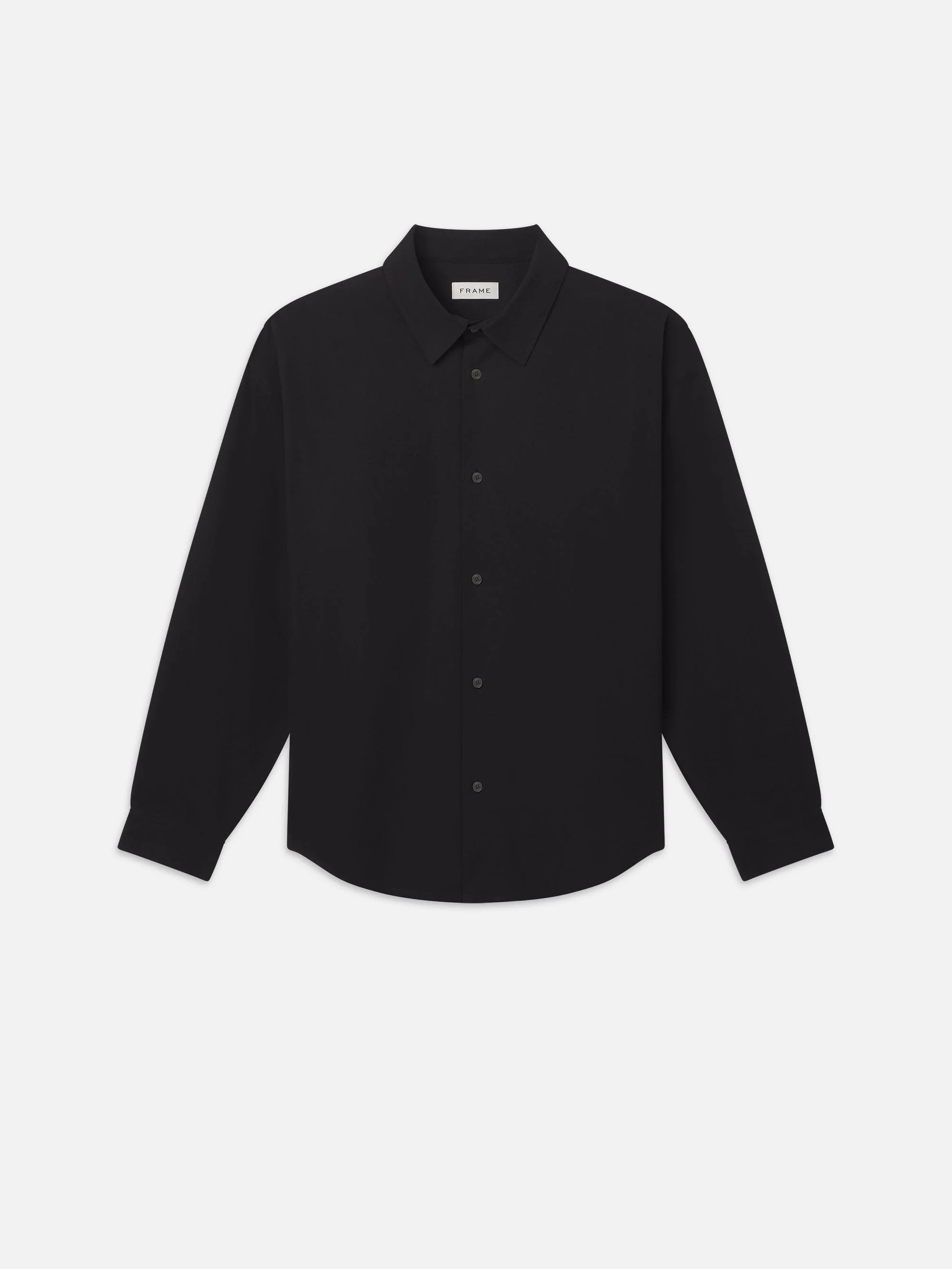 Poplin Relaxed Shirt in Black - 1