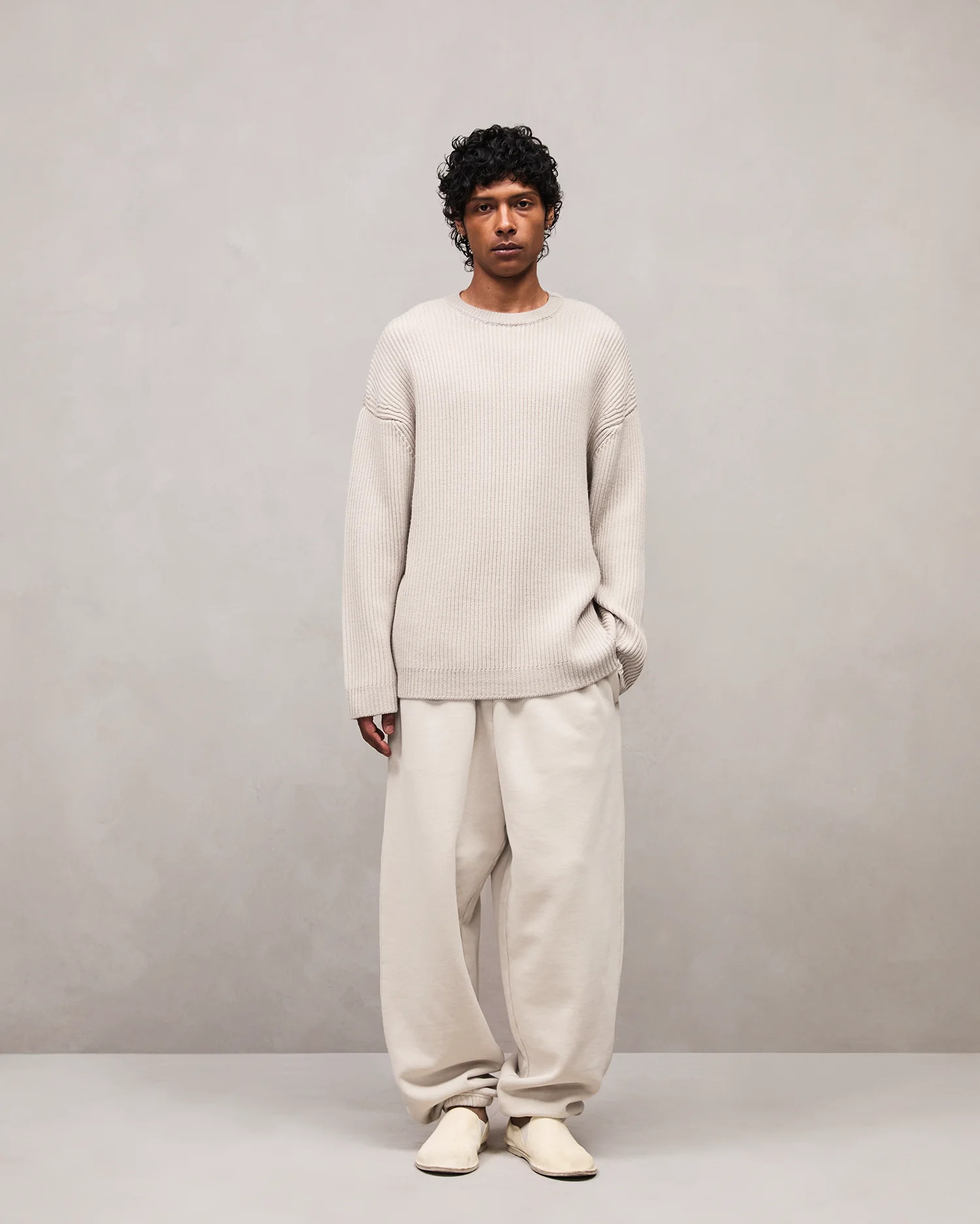 OVERSIZE KNIT CREWNECK BEIGE - 3