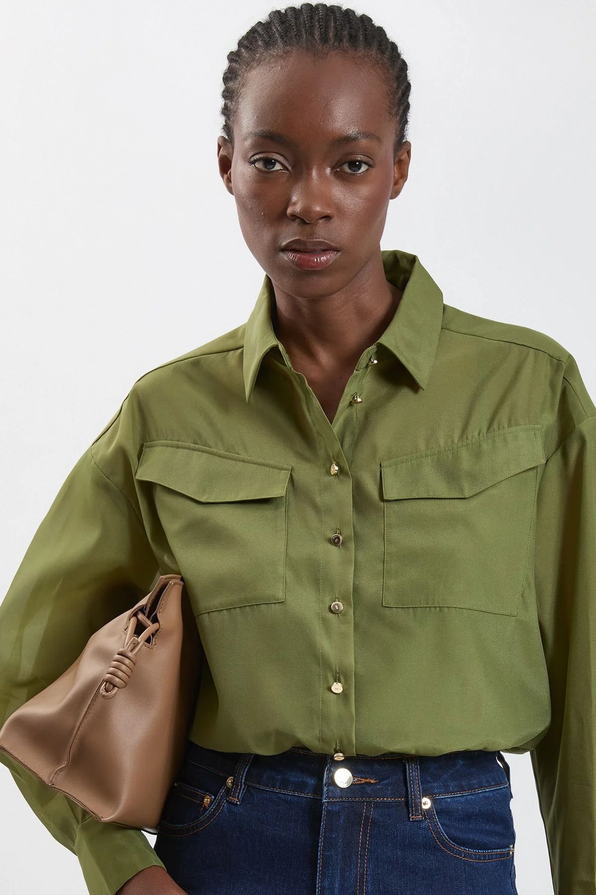 Trim Detail Organdie Shirt - 1