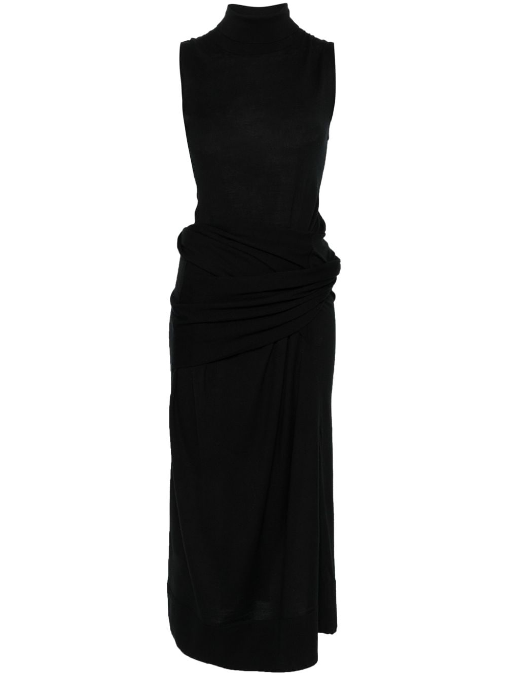 draped midi dress - 1