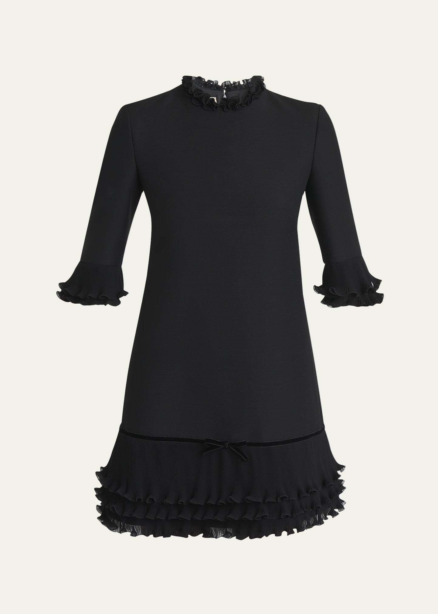 Ruffle Silk Crepe Mini Dress - 1