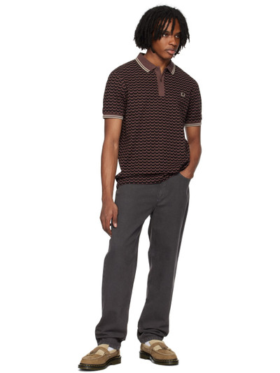 Fred Perry Brown Abstract Polo outlook