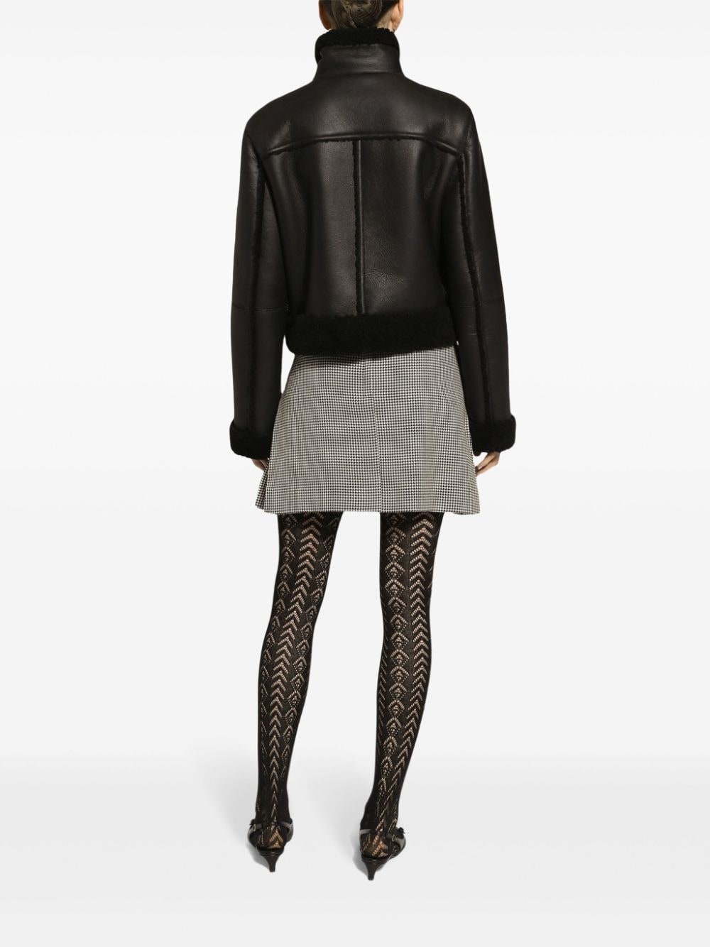 lambskin biker jacket - 4