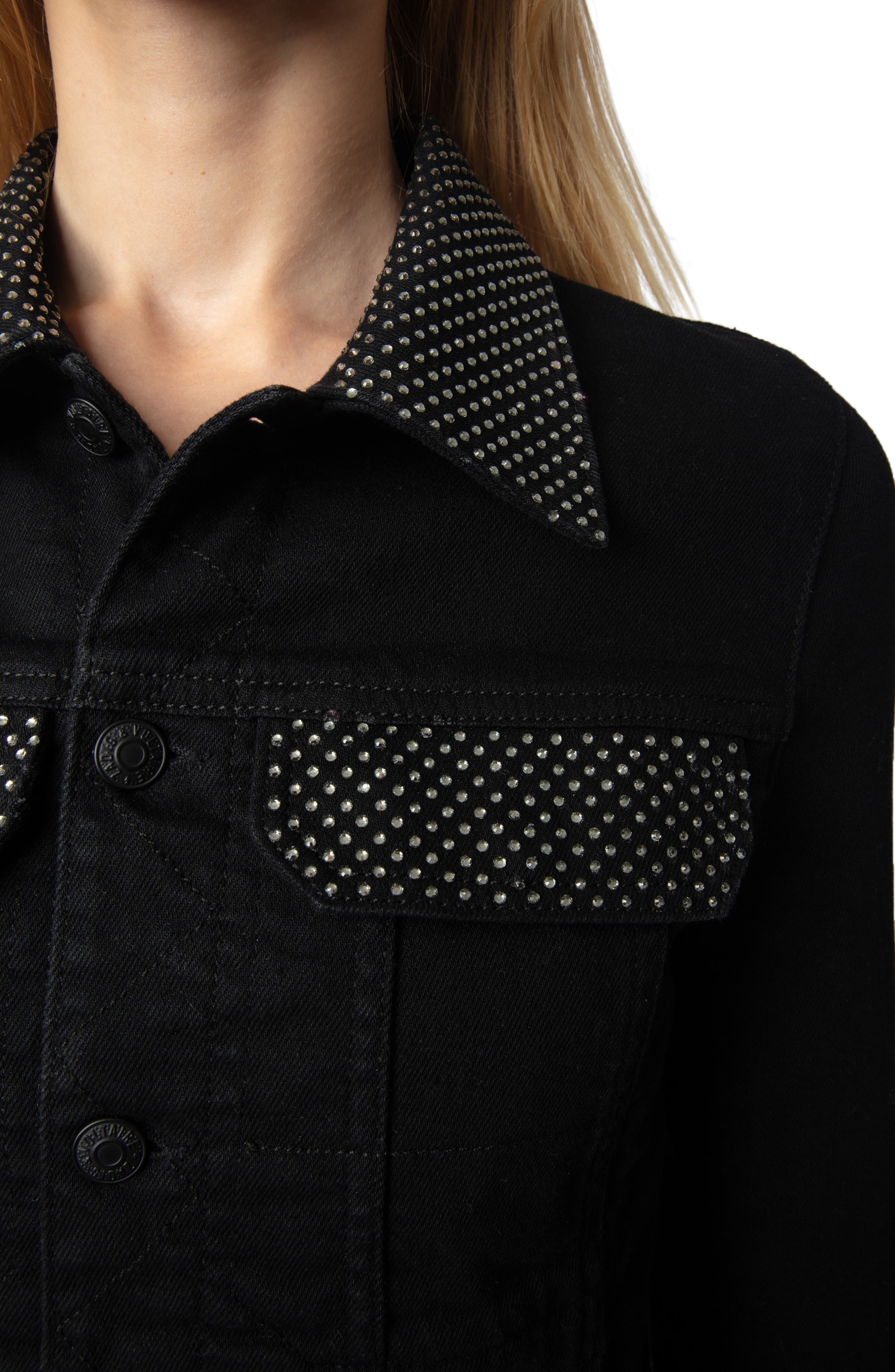 Zadig & Voltaire Kioky Denim Jacket in Black at Nordstrom - 4