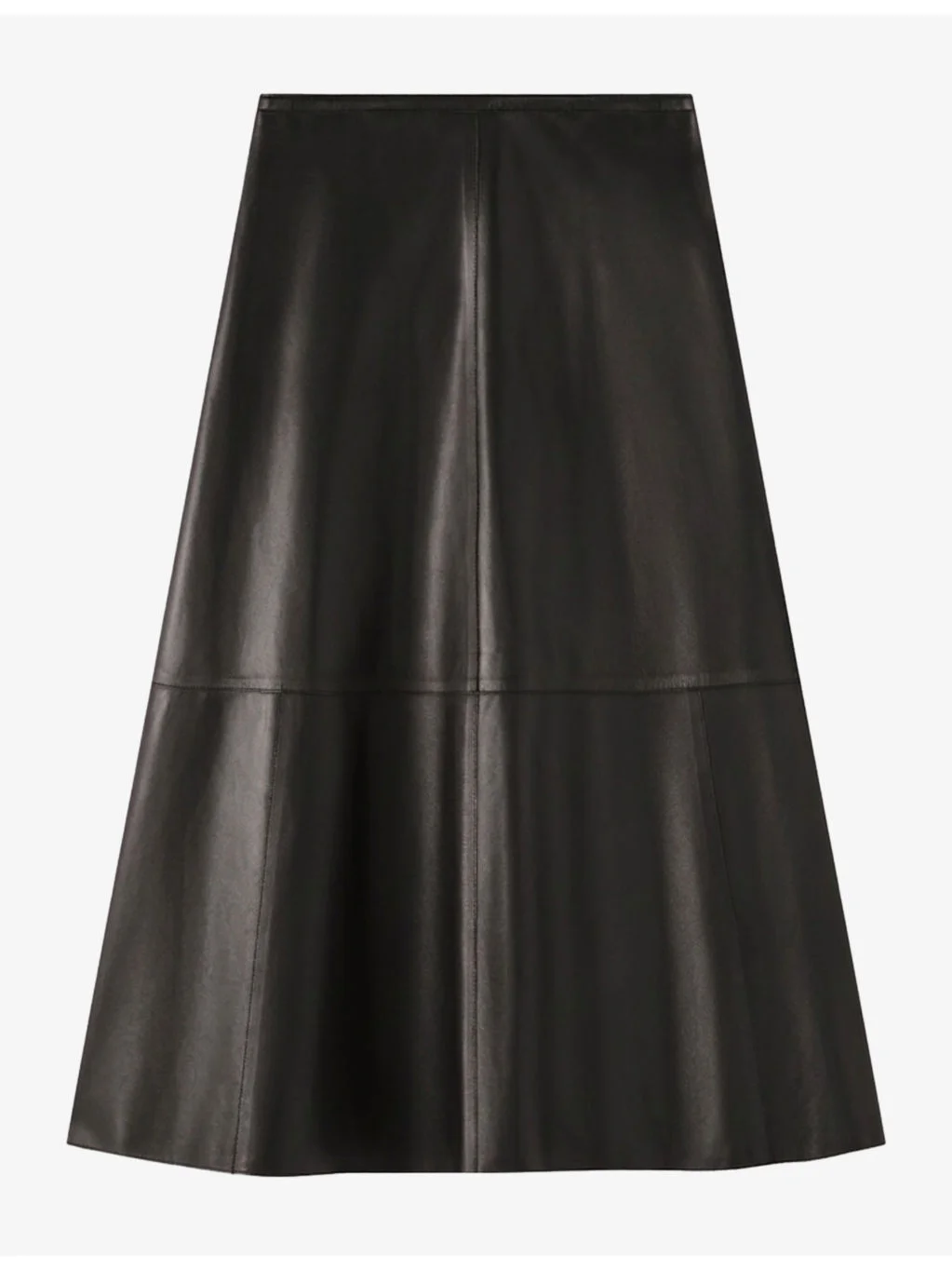 Helius High-Rise Leather Midi Skirt - 1
