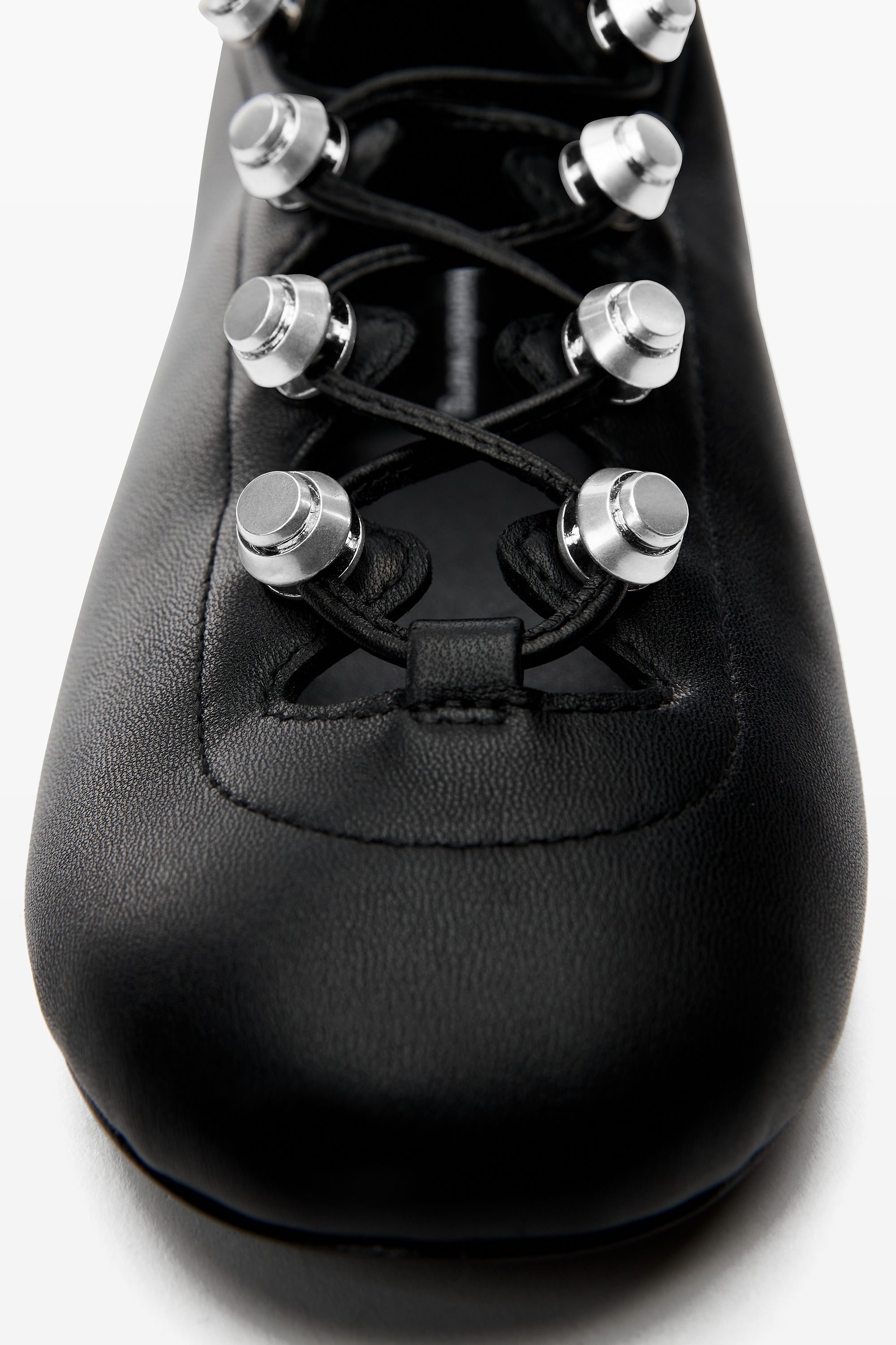 Vyolette Lace-Up Flat in Leather - 5