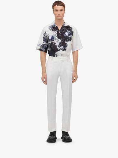 Alexander McQueen Men's Dutch Flower Hawaiian Shirt in Black/white outlook