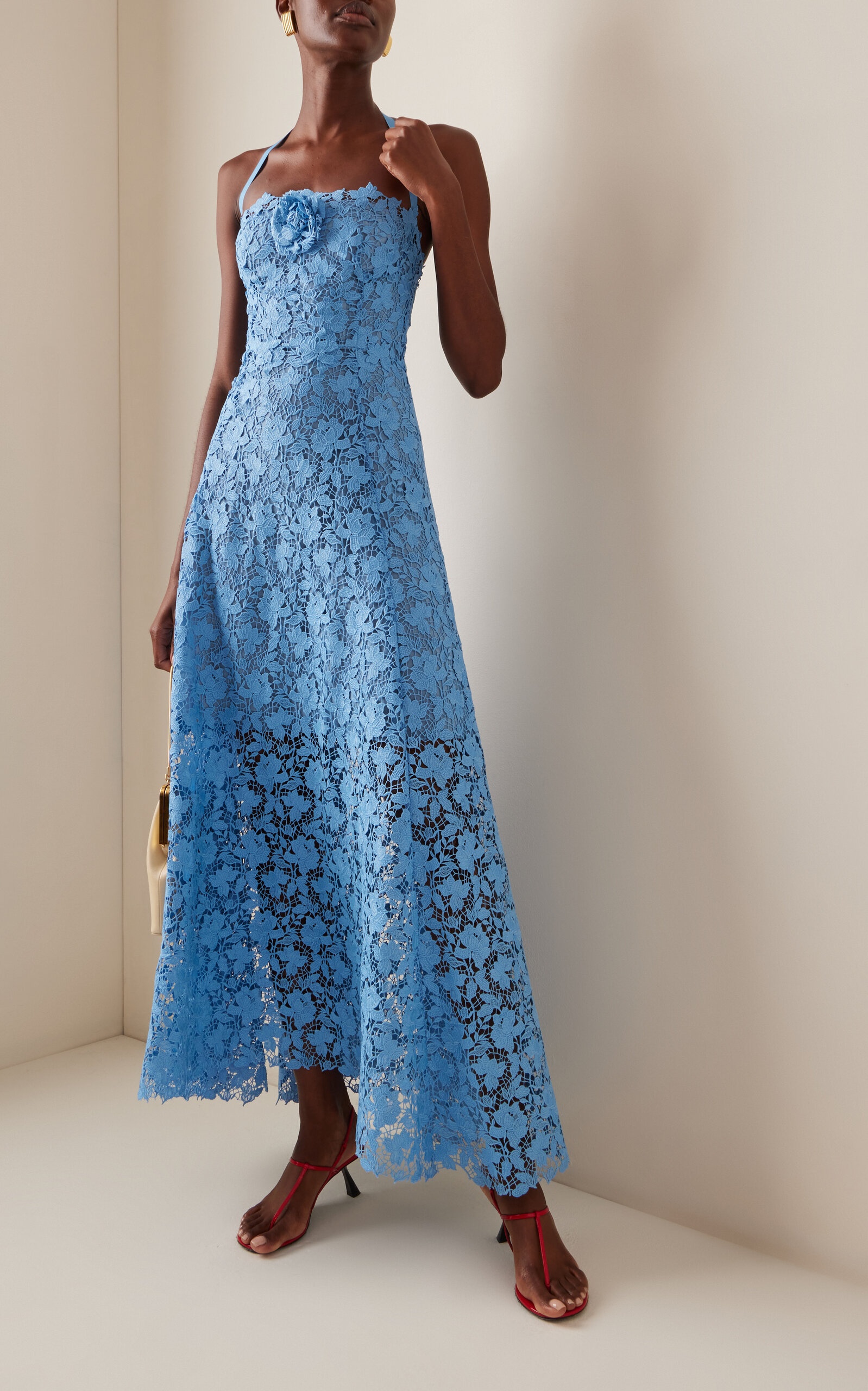 Gardenia Guipure-Lace Maxi Dress blue - 2