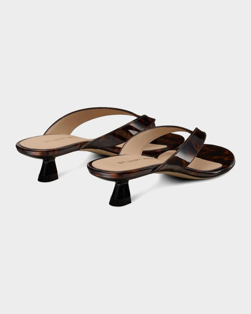 Stuart Weitzman 35mm Rio Sleek Patent Leather Thong Sandals outlook