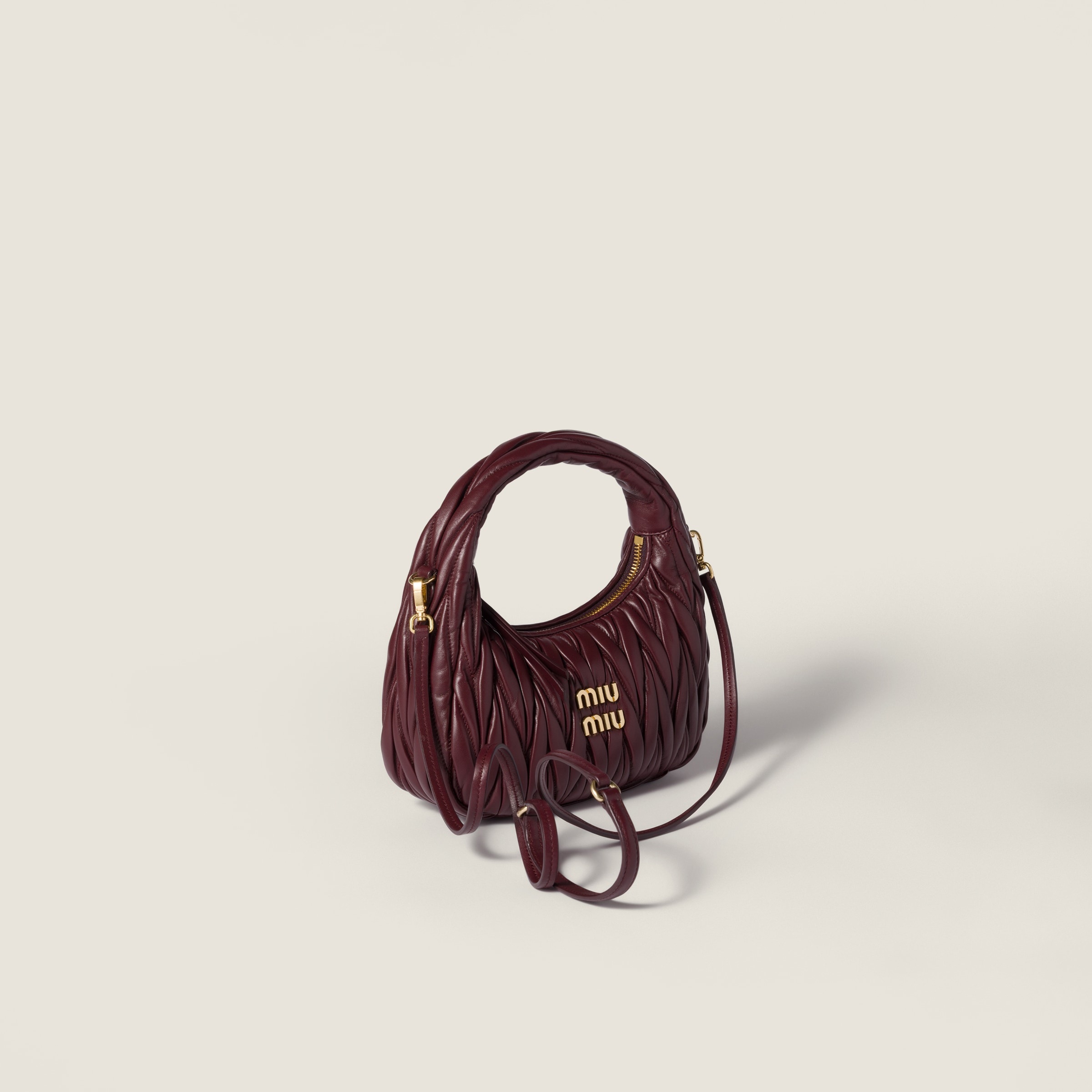 Wander matelassé nappa leather hobo bag - 3