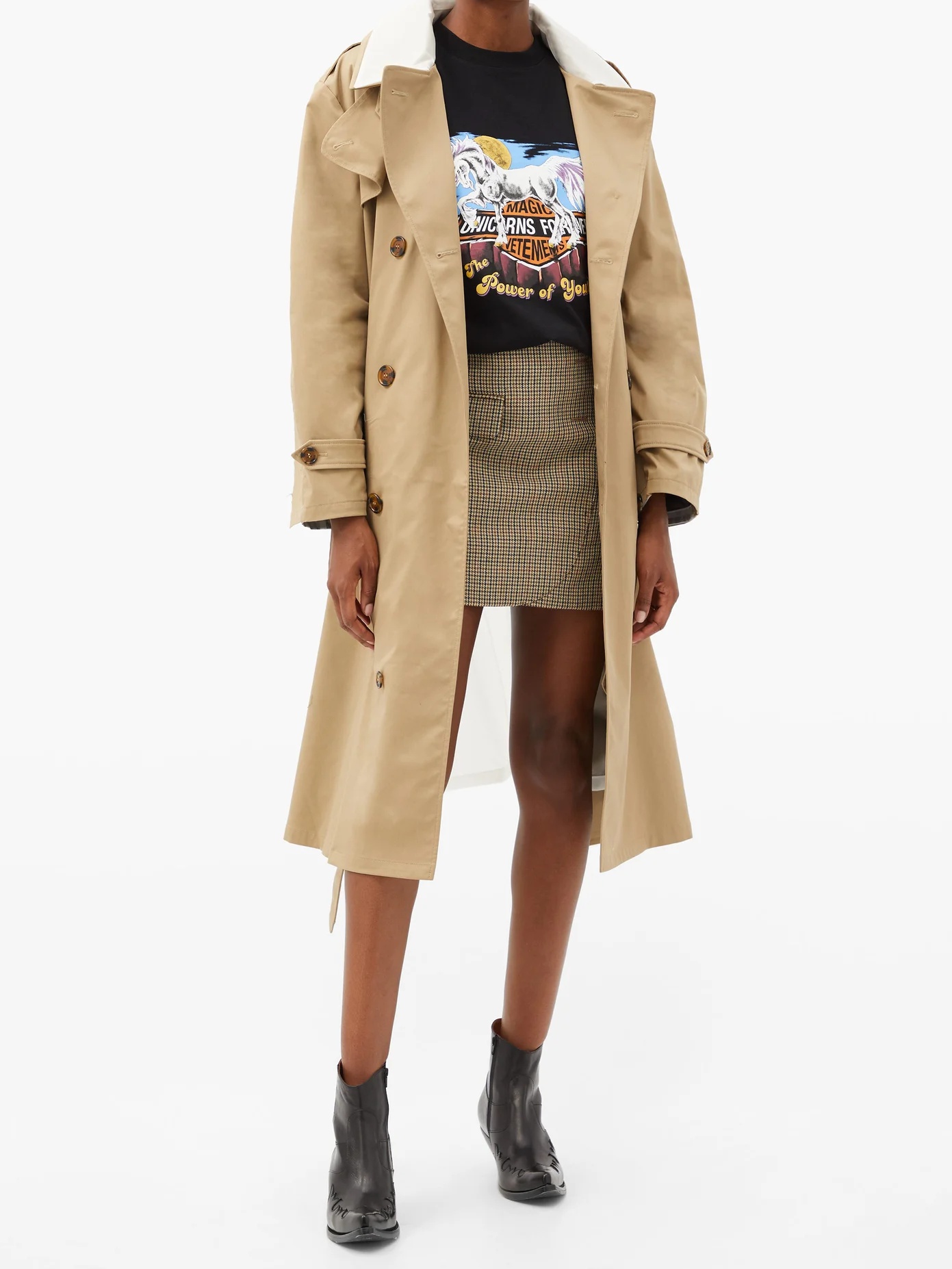 Cutout gabardine trench coat - 2