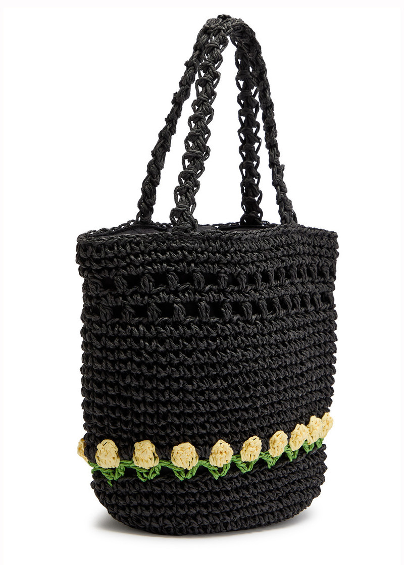 DAMSON MADDER. Damson Madder Tulip Raffia top Handle bag outlook