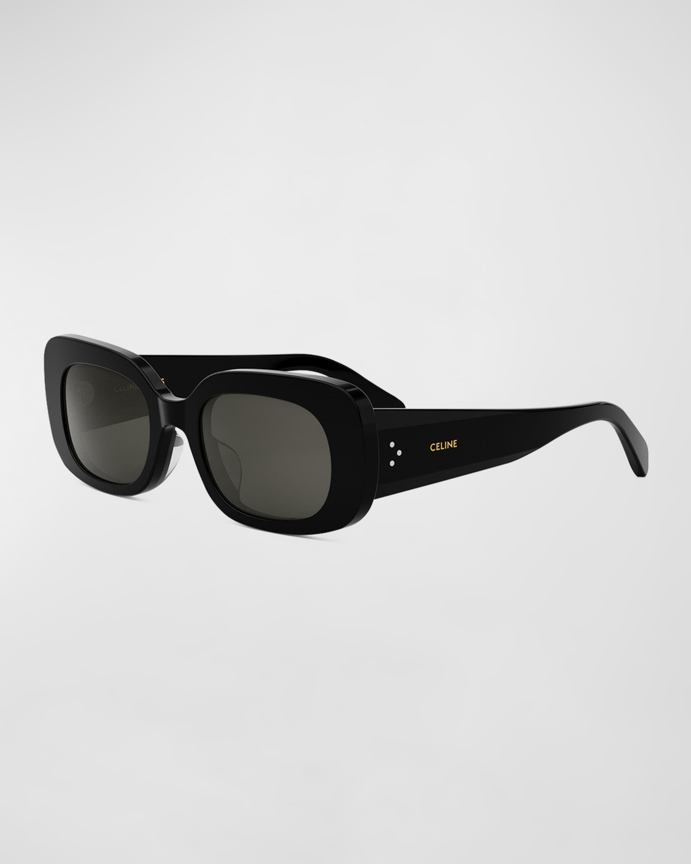 Bold 3 Dots Acetate Rectangle Sunglasses - 1