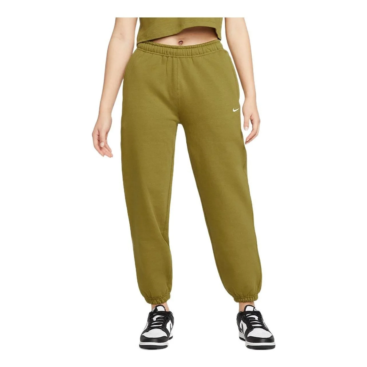 (WMNS) Nike Solo Swoosh Sweatpants 'Green' DA0334-318 - 1