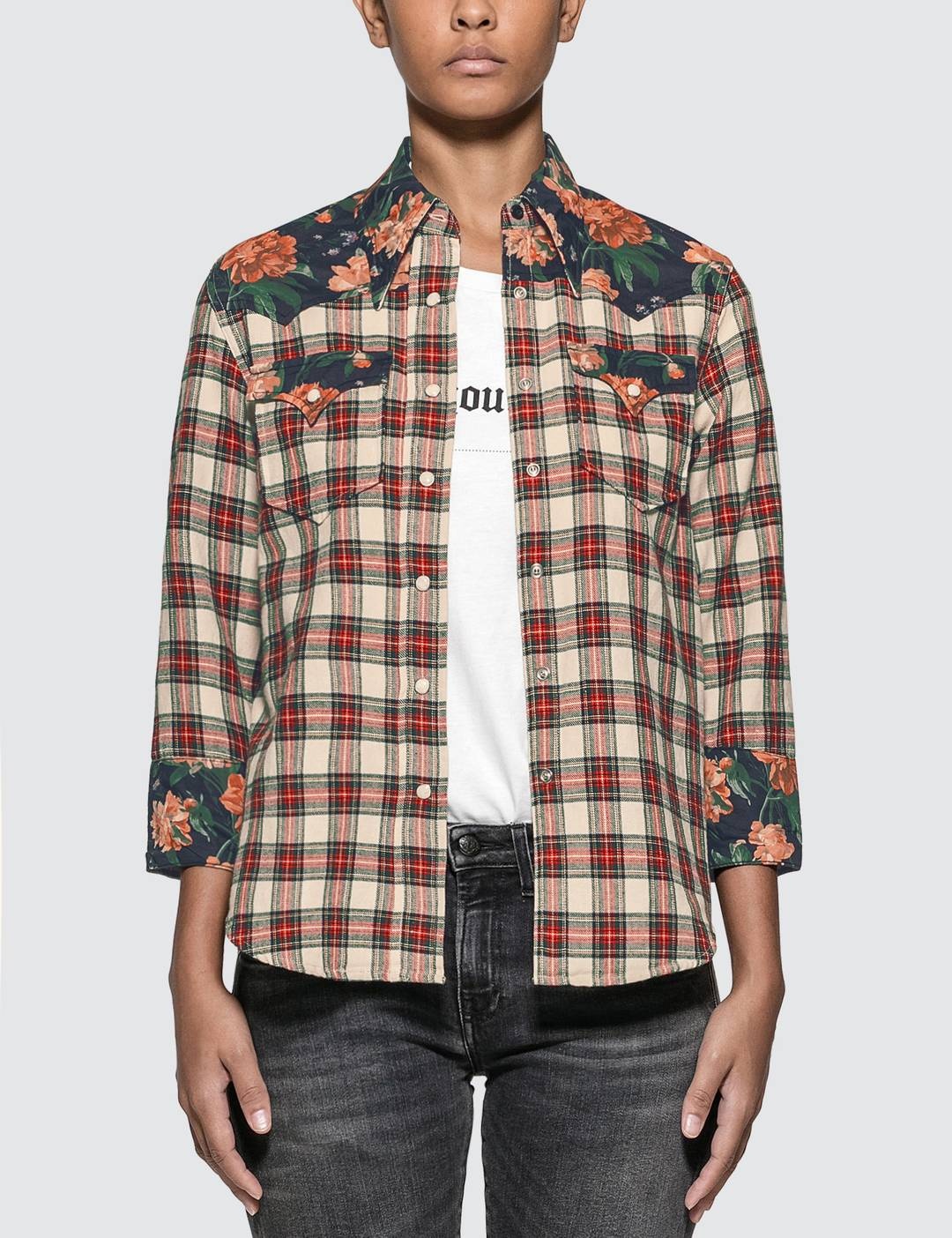 Exaggerated Collar Cowboy Shirt - 1