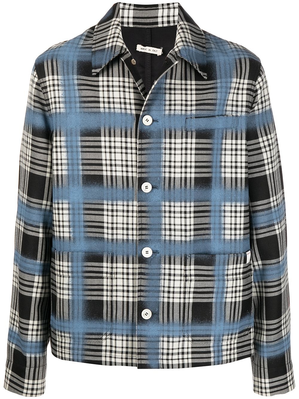 check-pattern shirt jacket - 1